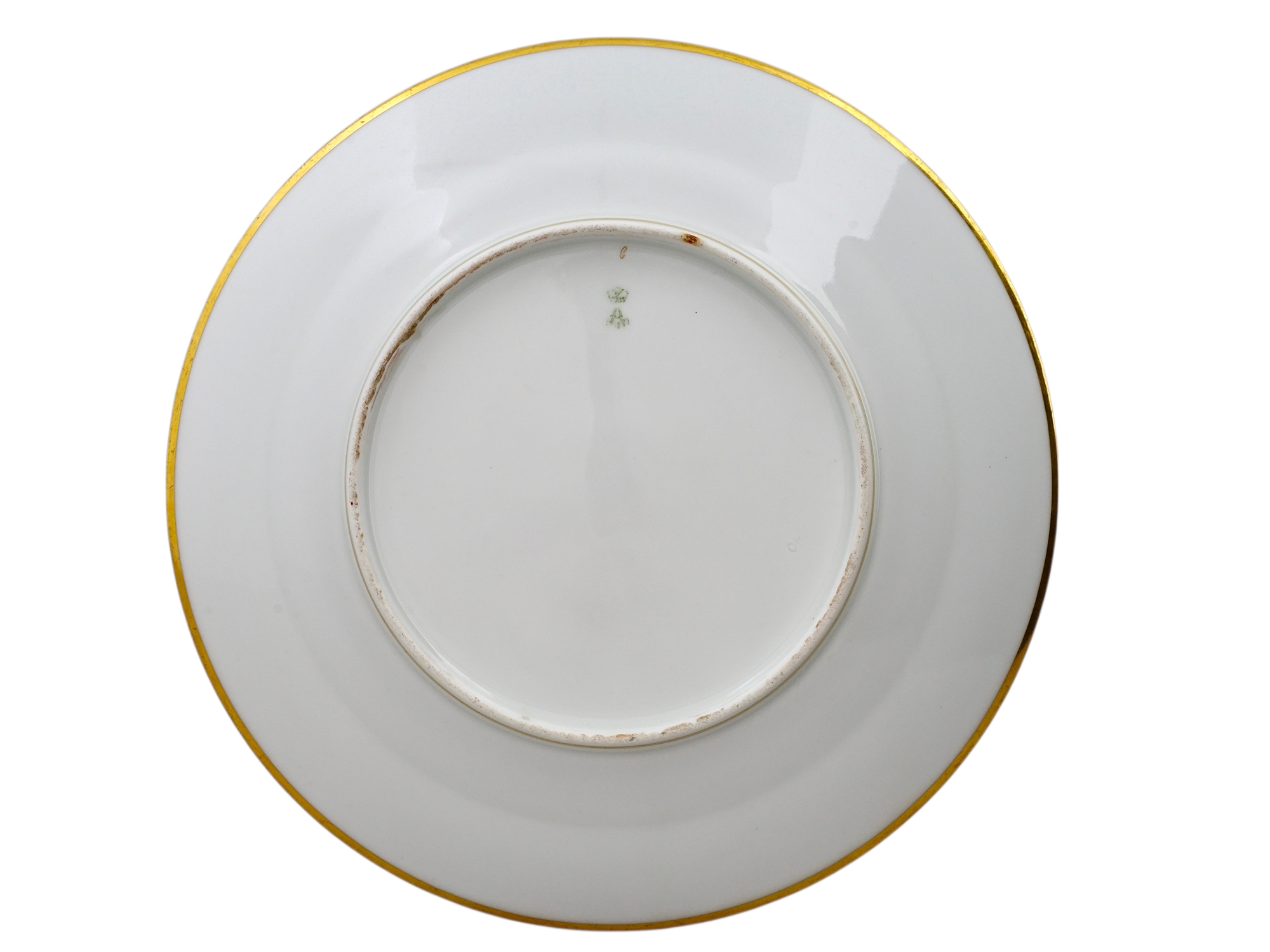 A RUSSIAN PORCELAIN GURIEV SERVICE PLATE, IMPERIAL PORCELAIN FACTORY, 1855-1881.