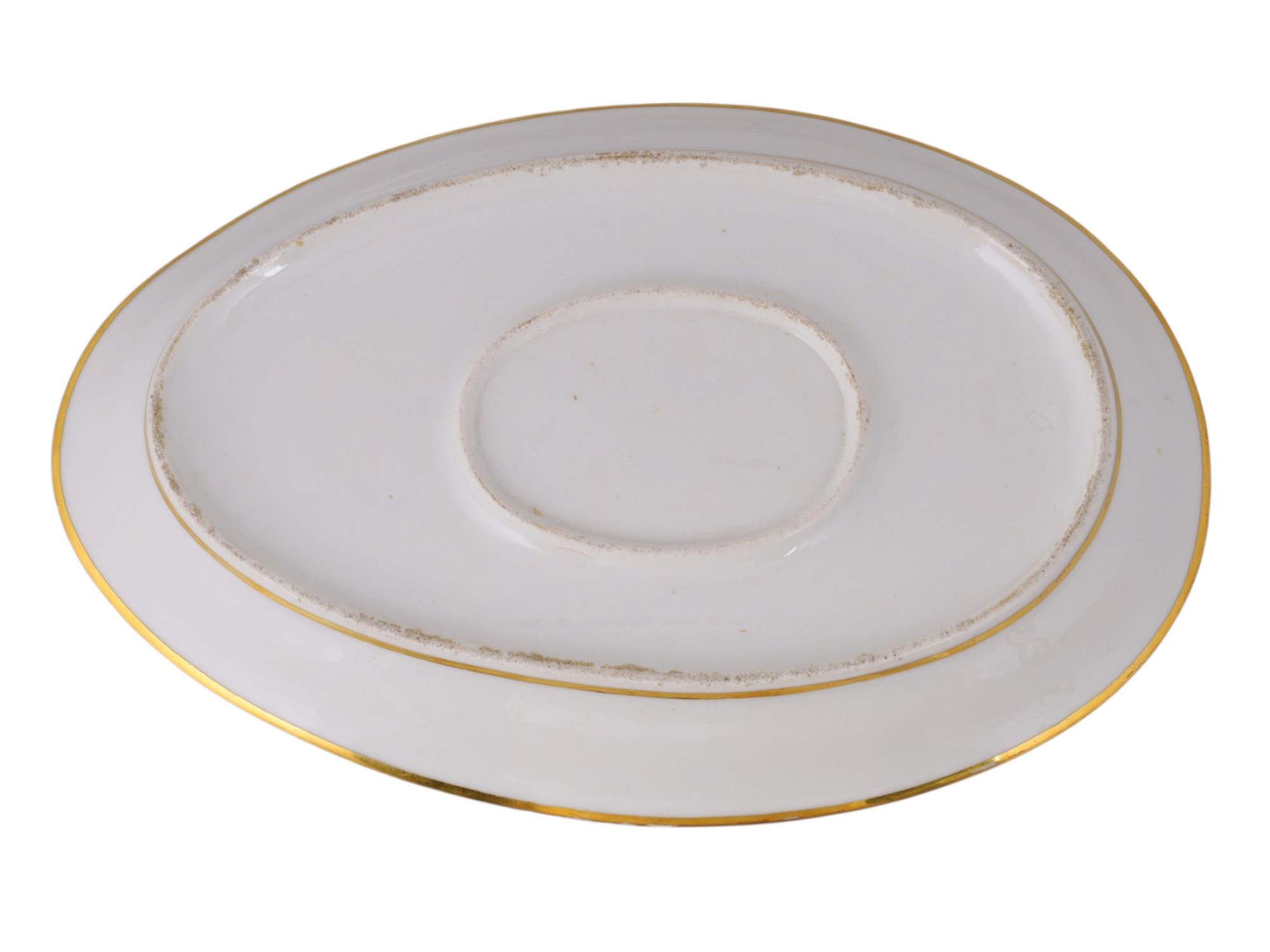 A RUSSIAN PORCELAIN SAUCEBOAT AND STAND FROM THE BABIGON SERVICE BY THE IMPERIAL PORCELAIN FACTORY, ST. PETERSBURG, CIRCA 1823–1840