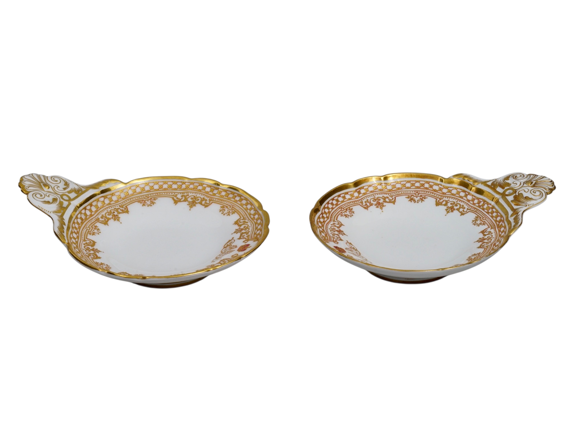 A PAIR OF RUSSIAN CAVIAR DISHES, IMPERIAL PORCELAIN FACTORY, 19TH C.