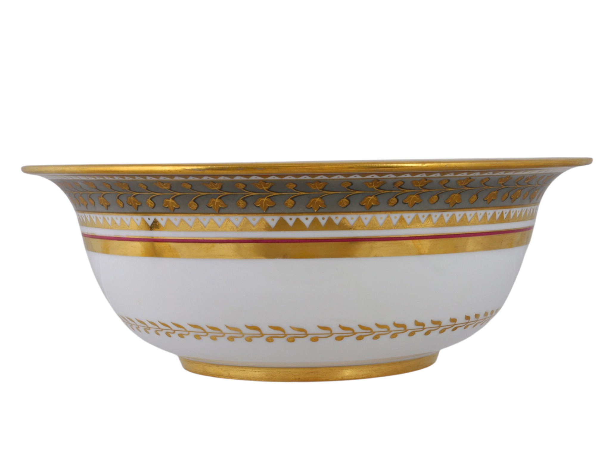 A LARGE RUSSIAN PORCELAIN BOWL FROM THE BABIGON SERVICE BY THE IMPERIAL PORCELAIN FACTORY, ST. PETERSBURG, PERIOD OF NICHOLAS II, 1894–1917