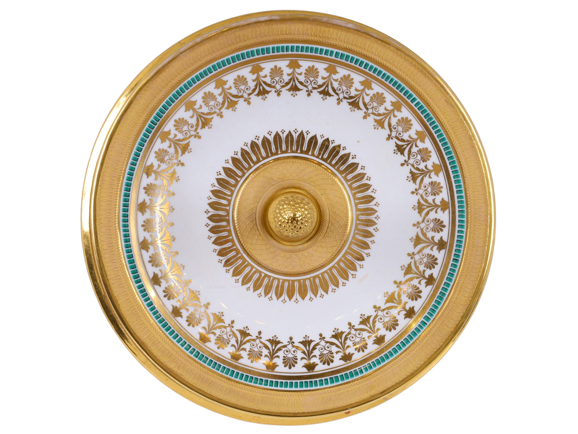 AN IMPERIAL RUSSIAN PORCELAIN TWO-TIER CAKE STAND FROM THE ELAGIN ISLAND PALACE SERVICE, CIRCA 1823