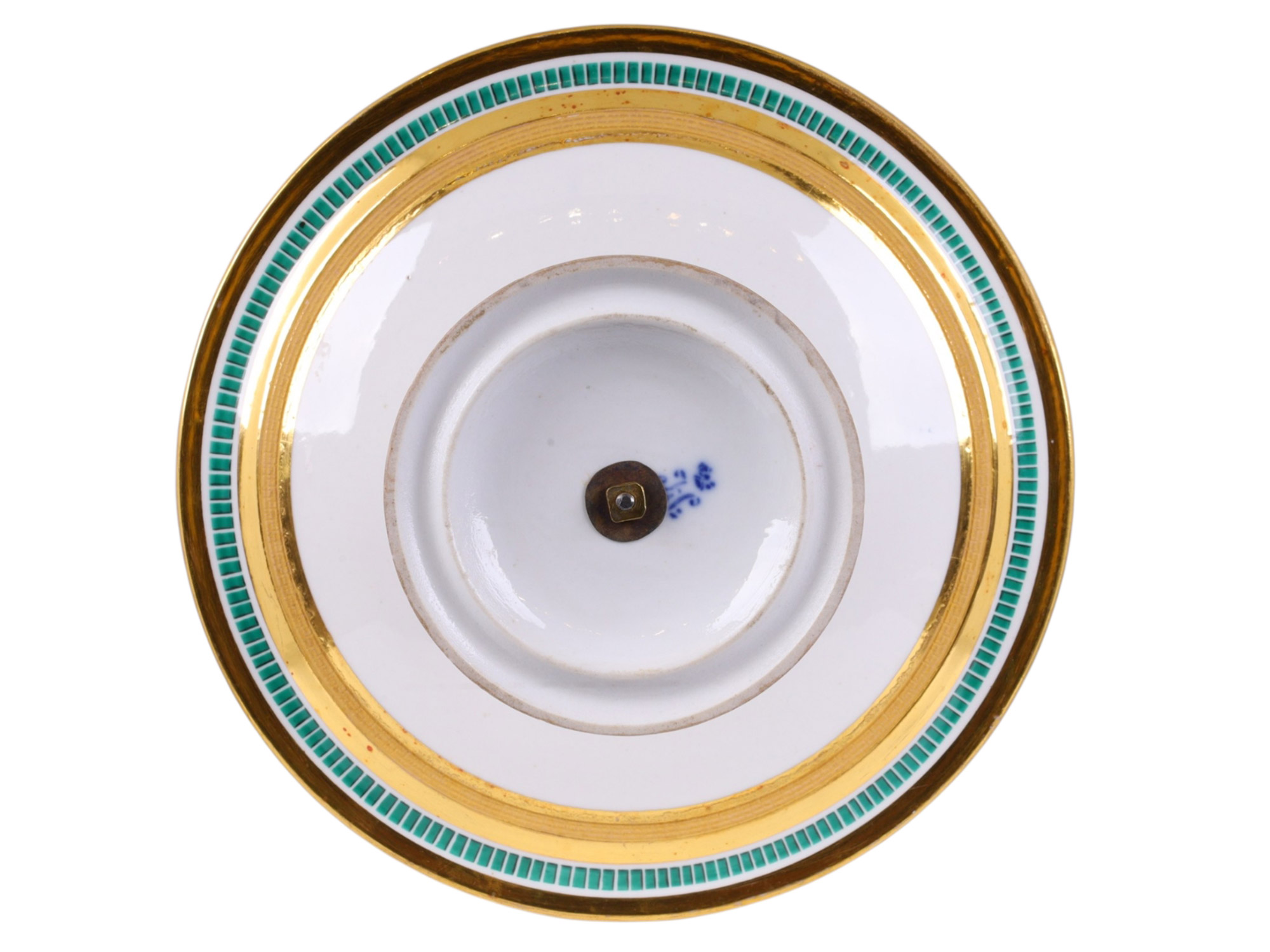 AN IMPERIAL RUSSIAN PORCELAIN TWO-TIER CAKE STAND FROM THE ELAGIN ISLAND PALACE SERVICE, CIRCA 1823