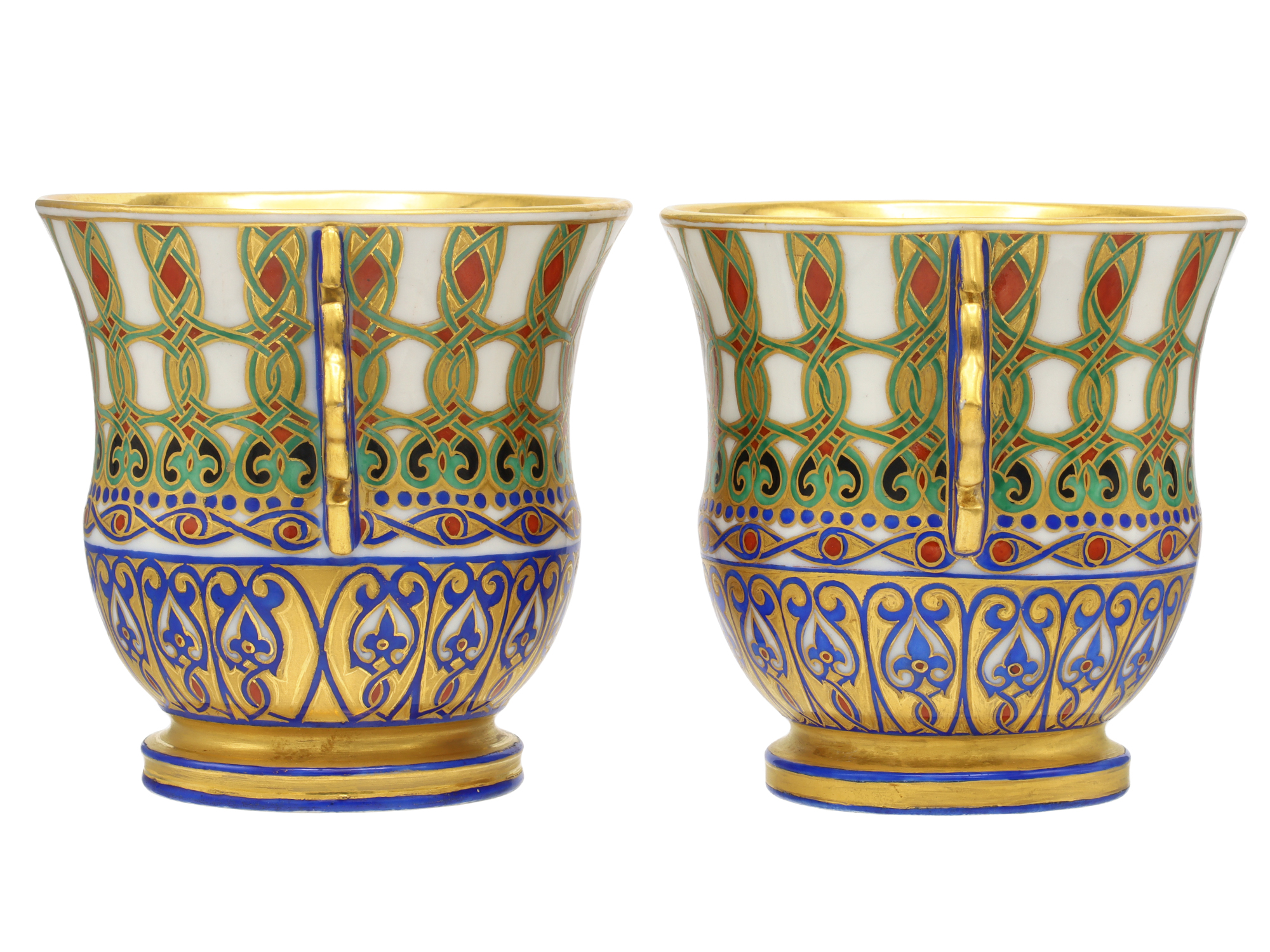 A PAIR OF RUSSIAN IMPERIAL PORCELAIN ICE CUPS FROM THE SERVICE OF GRAND DUKE KONSTANTIN NIKOLAEVICH