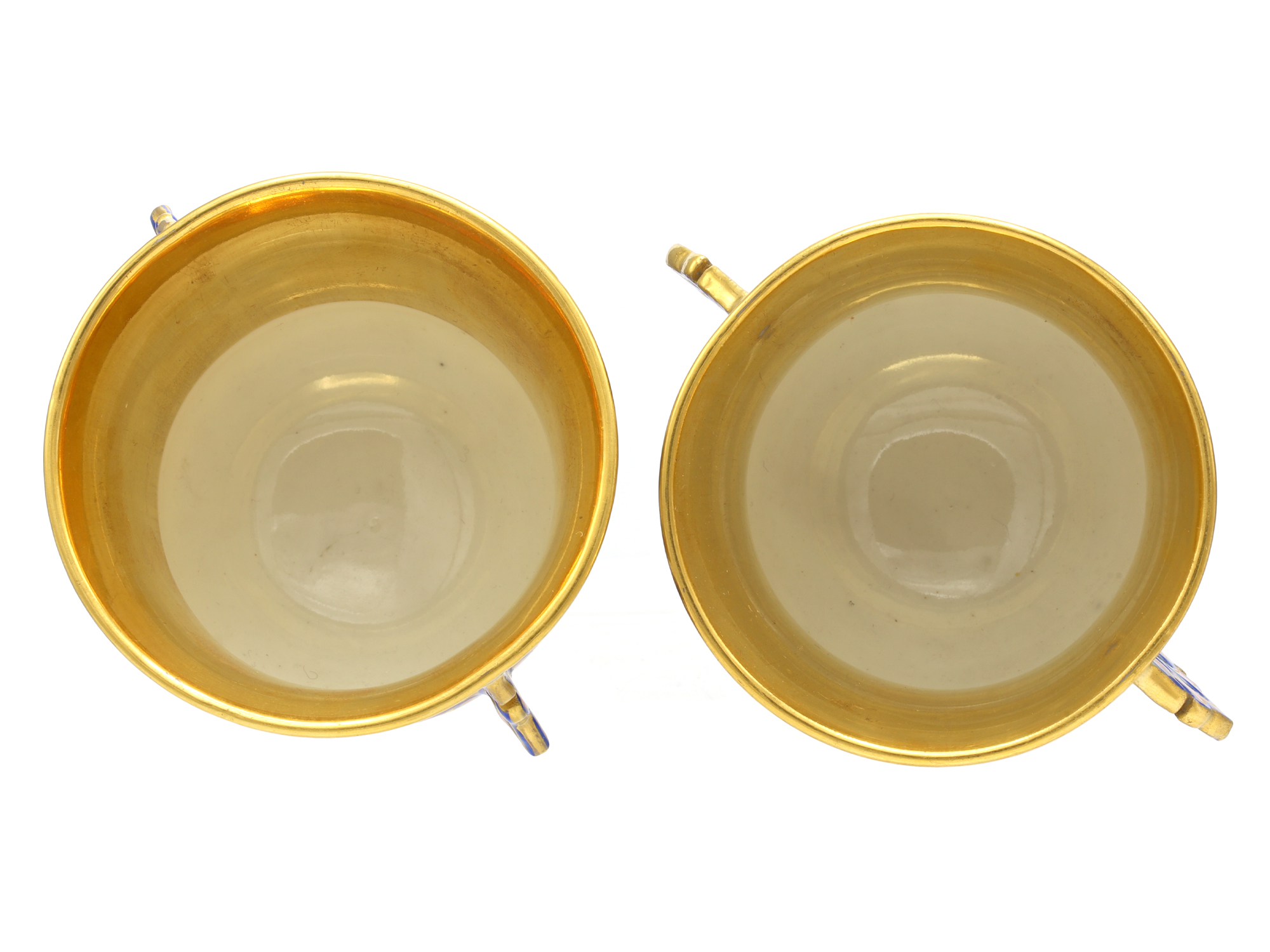 A PAIR OF RUSSIAN IMPERIAL PORCELAIN ICE CUPS FROM THE SERVICE OF GRAND DUKE KONSTANTIN NIKOLAEVICH