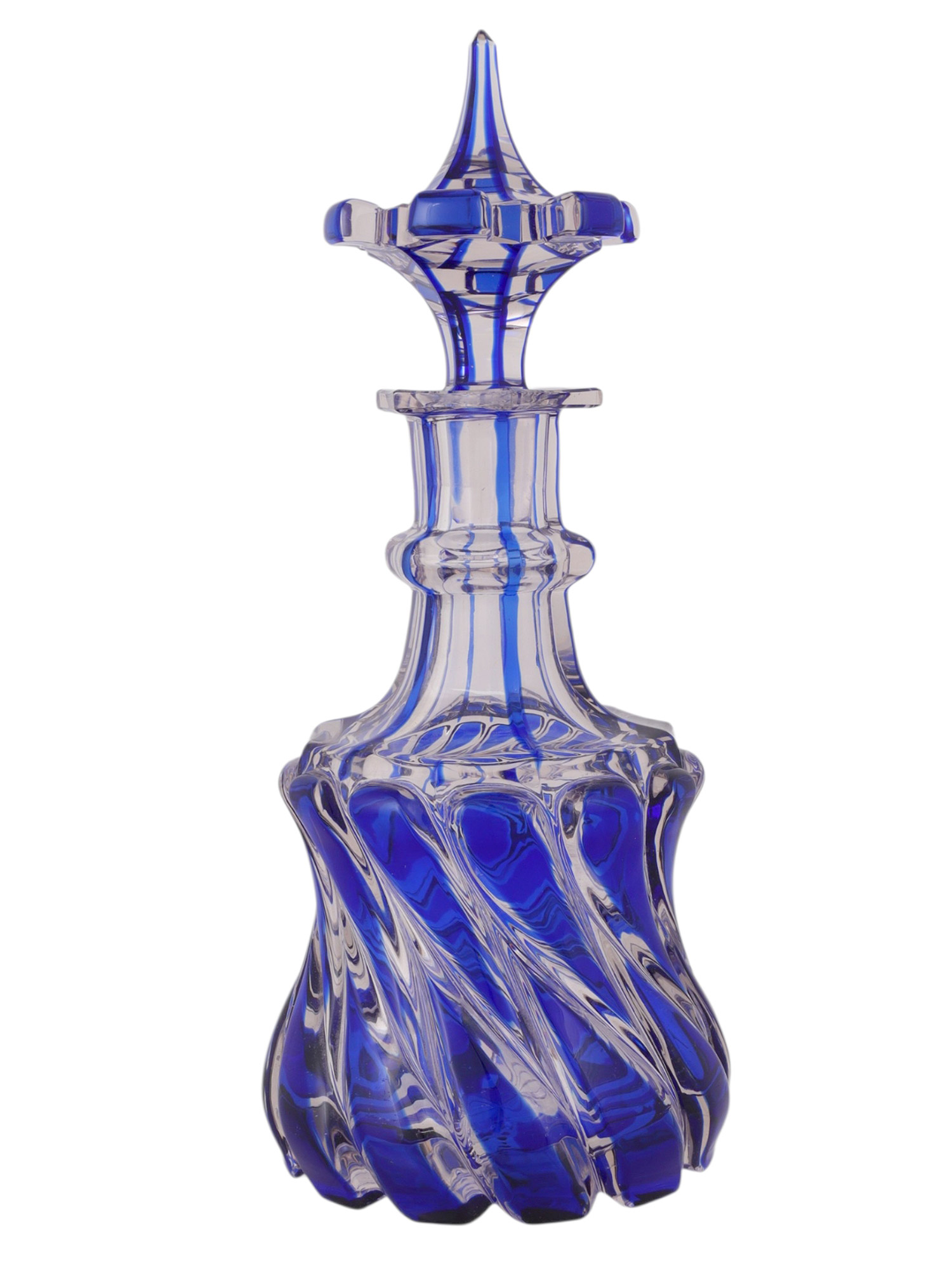 A RUSSIAN CUT-GLASS DECANTER AND STOPPER, IMPERIAL GLASS FACTORY, ST PETERSBURG, LATE 18TH–EARLY 19TH CENTURY