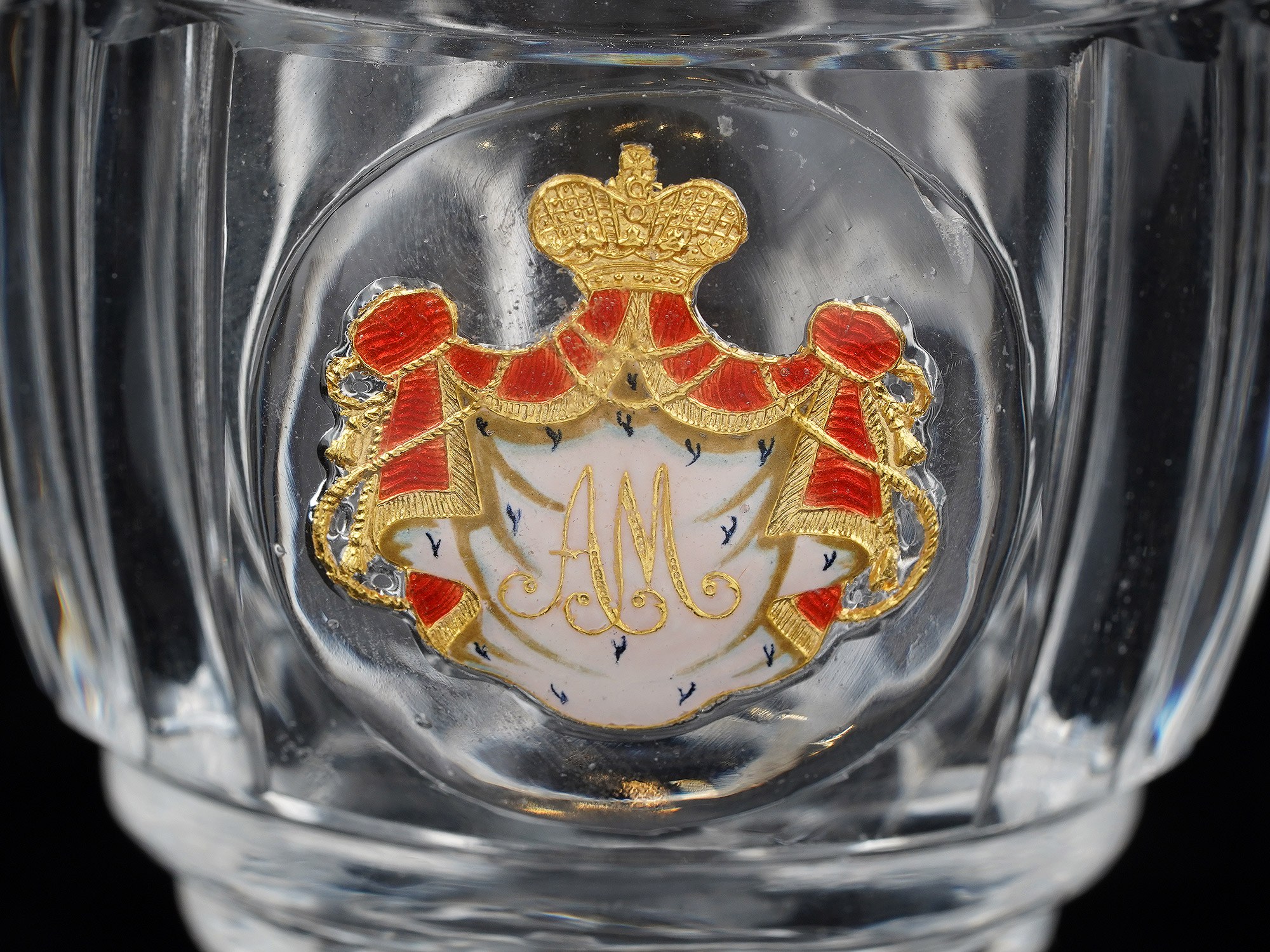 AN IMPERIAL RUSSIAN CUT-GLASS GOBLET FROM A BANQUET SERVICE, IMPERIAL GLASS FACTORY, ST PETERSBURG, CIRCA 1850