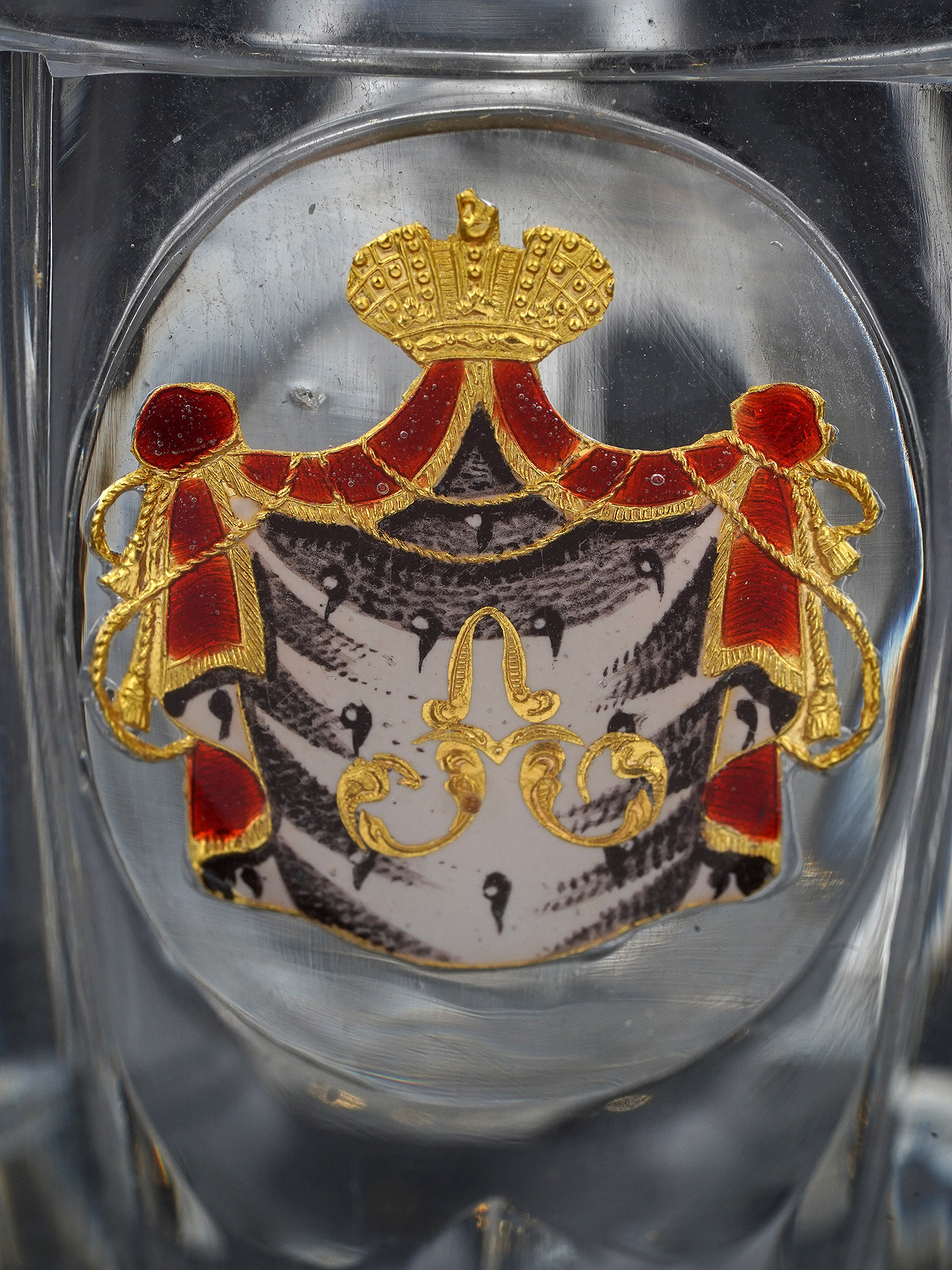 AN IMPERIAL RUSSIAN CUT-GLASS HANDLED CUP FROM A BANQUET SERVICE IMPERIAL GLASS FACTORY, ST PETERSBURG, CIRCA 1850S