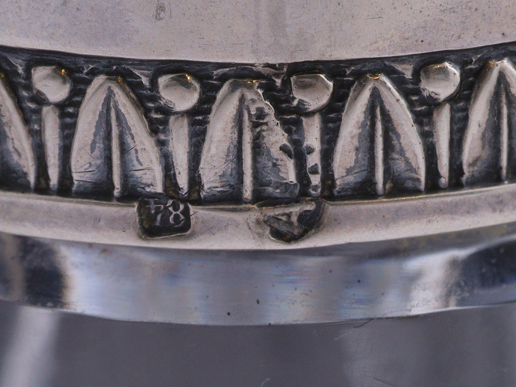 A RUSSIAN CUT-GLASS SILVER-MOUNTED EWER, 1908-17