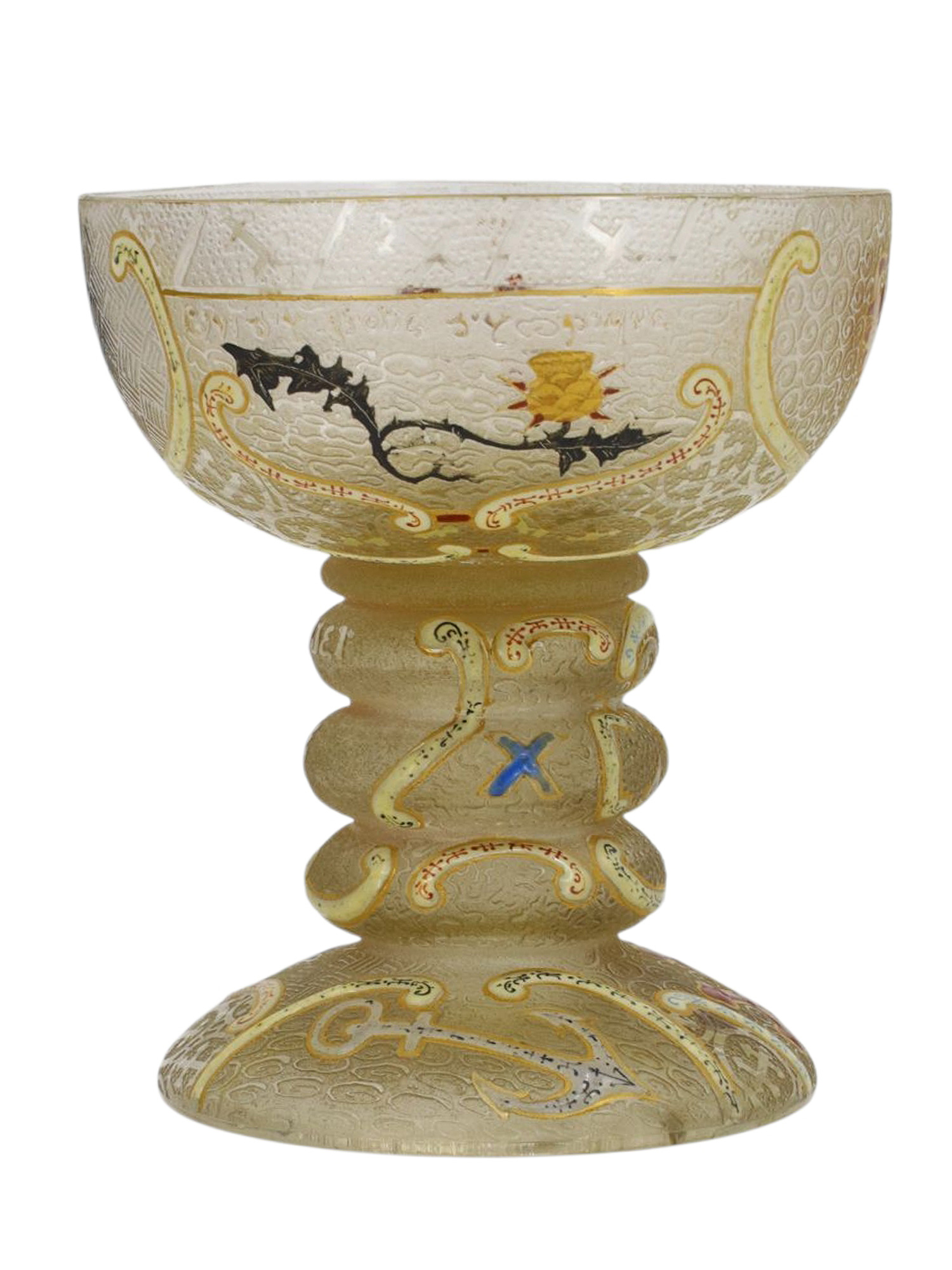 A DAUM NANCY ENAMELED GOBLET, RUSSIAN EAGLE, 1893