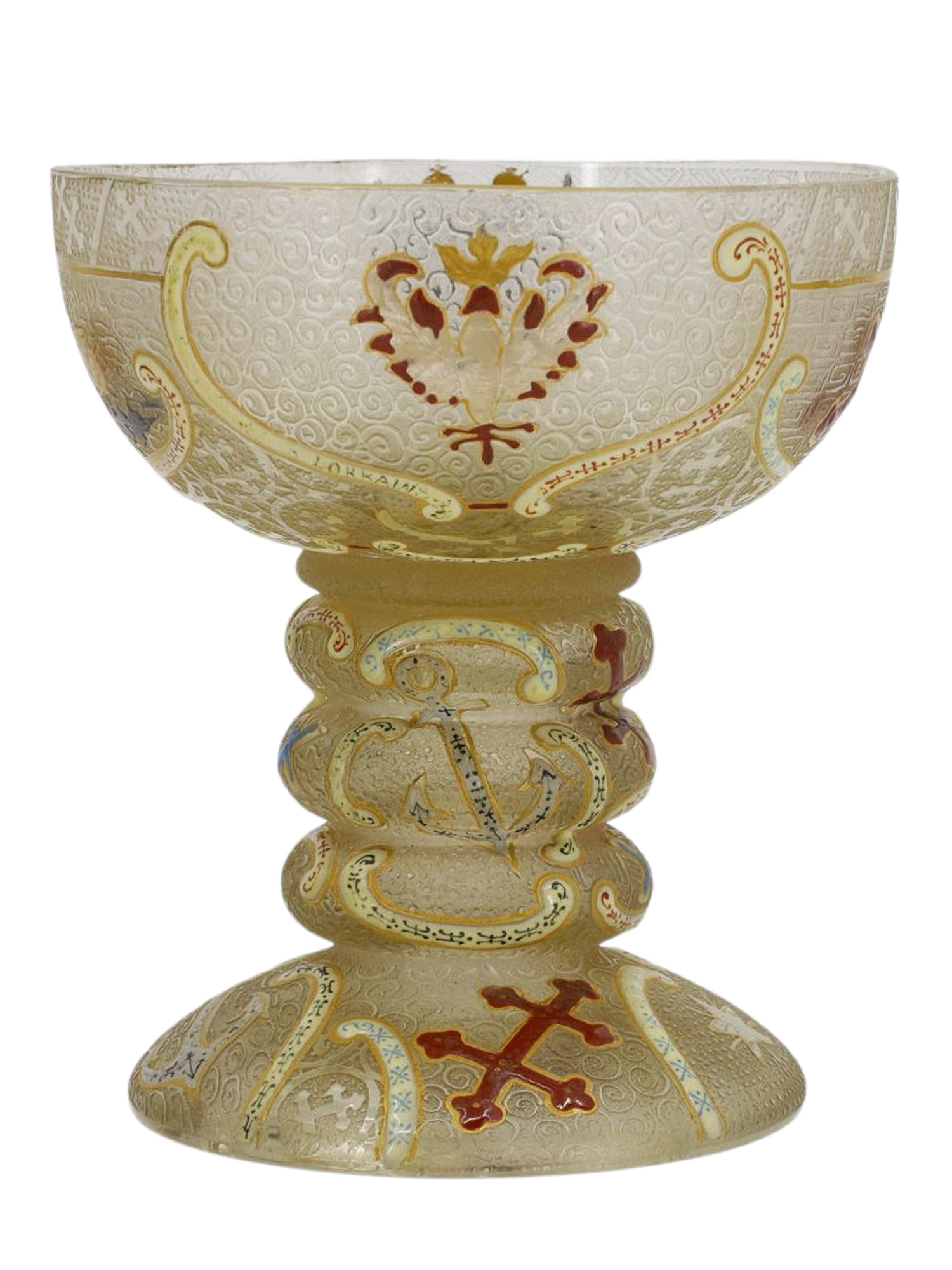 A DAUM NANCY ENAMELED GOBLET, RUSSIAN EAGLE, 1893