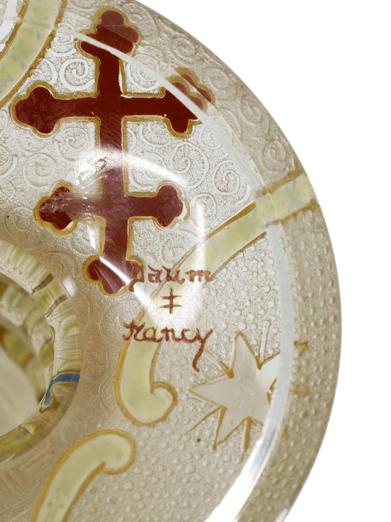 A DAUM NANCY ENAMELED GOBLET, RUSSIAN EAGLE, 1893