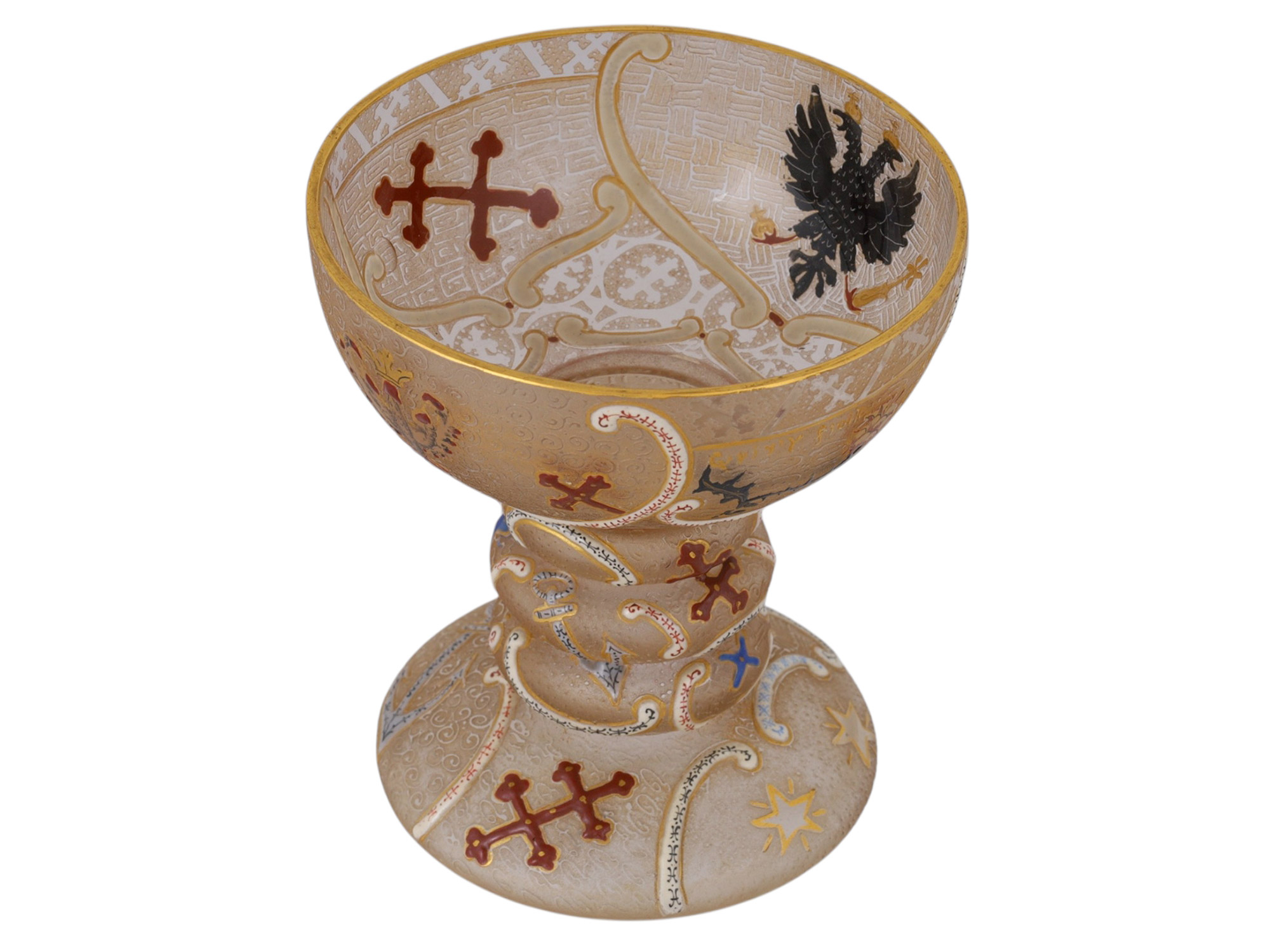 A DAUM NANCY ENAMELED FRANCO-RUSSIAN PRESENTATION GOBLET, NANCY, FRANCE, 1893