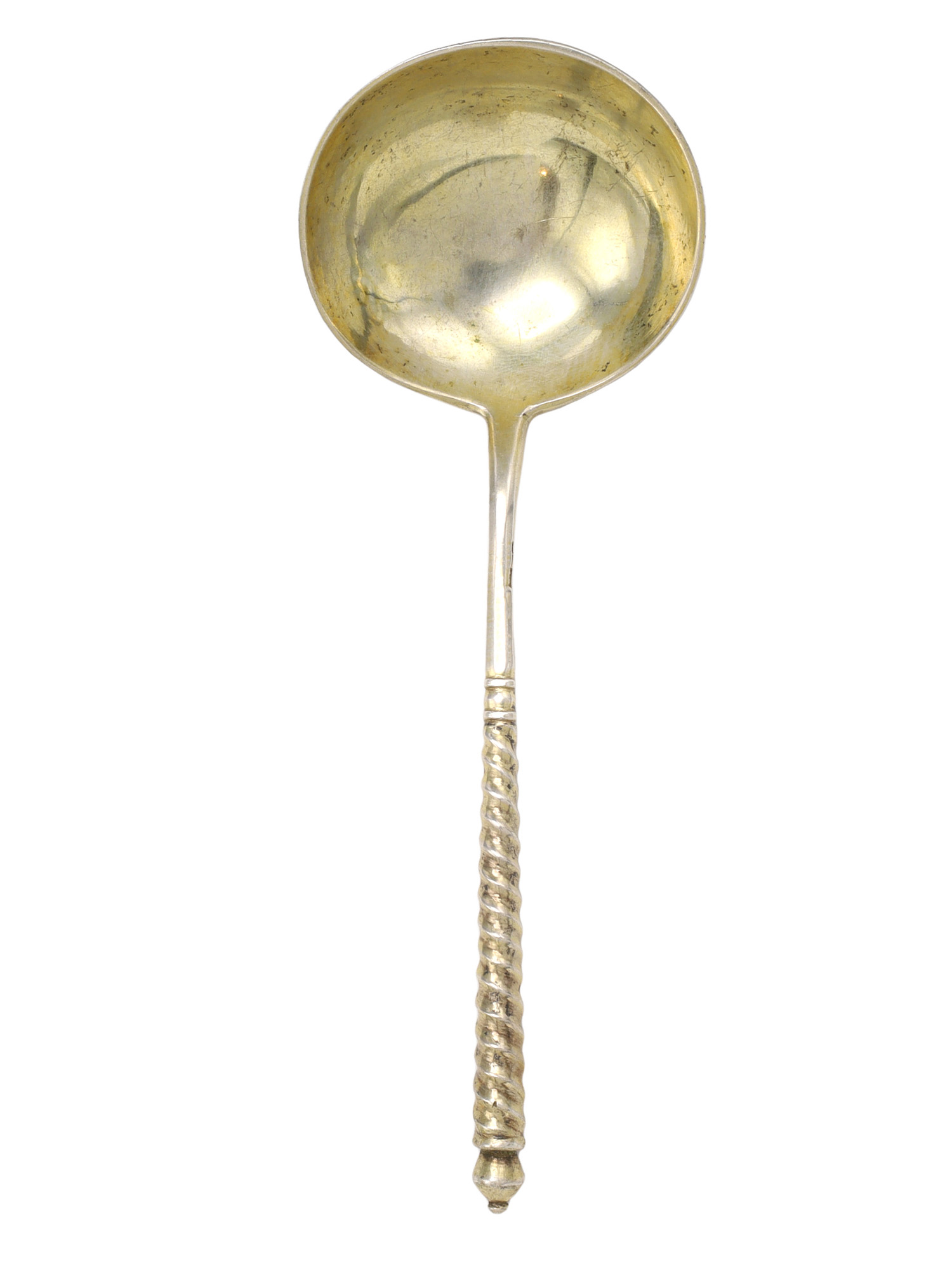 A RUSSIAN SILVER SPOON WITH NIELLO ENAMEL ARCHITECTURAL SCENE, 1875