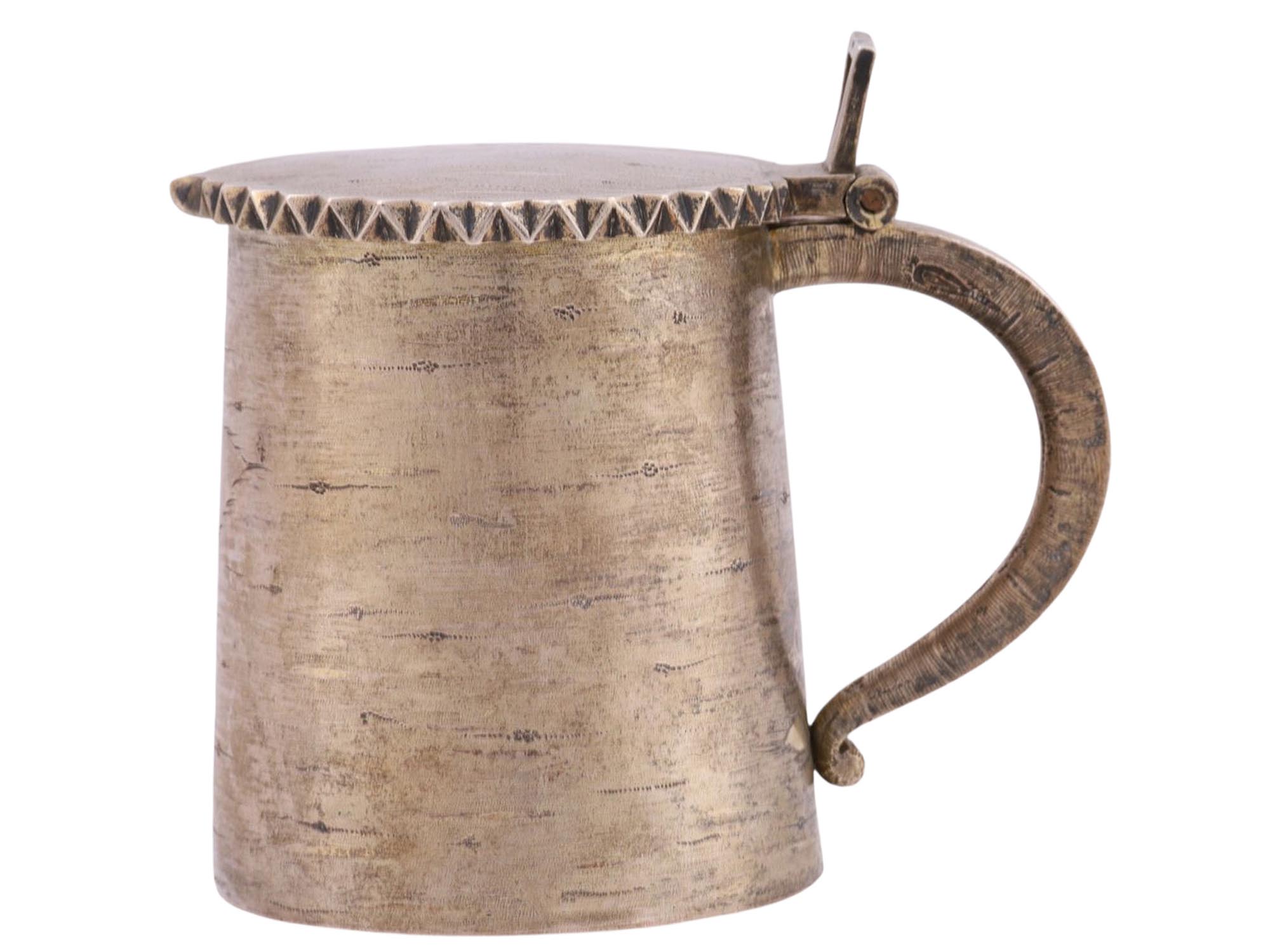 A RUSSIAN TROMPE L'OEIL GILT-SILVER TANKARD, 1865