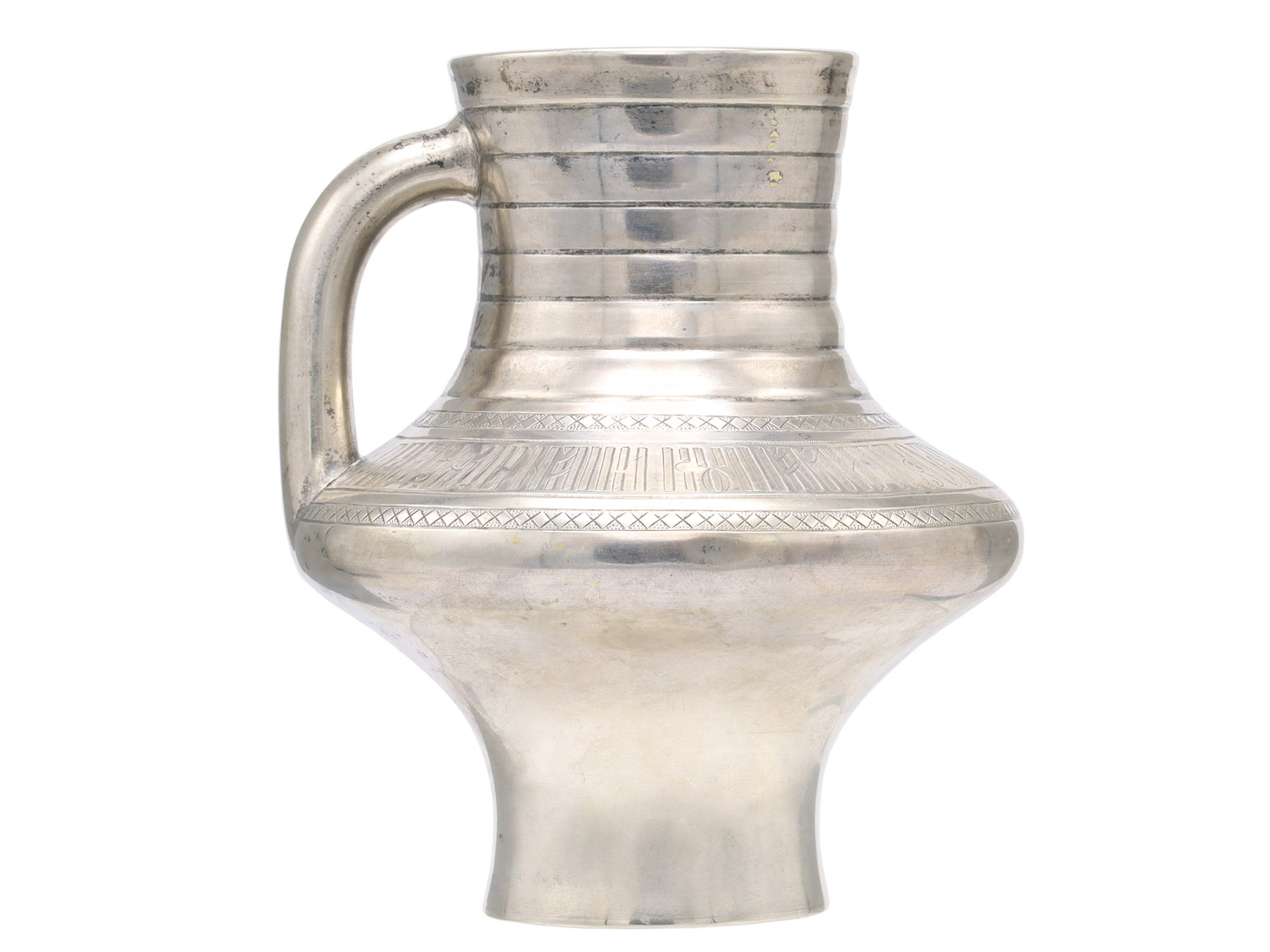 A RUSSIAN REVIVAL SILVER TROMPE L’OEIL KRINKA-FORM MILK JUG, MARKED SAZIKOV, MOSCOW, 1864