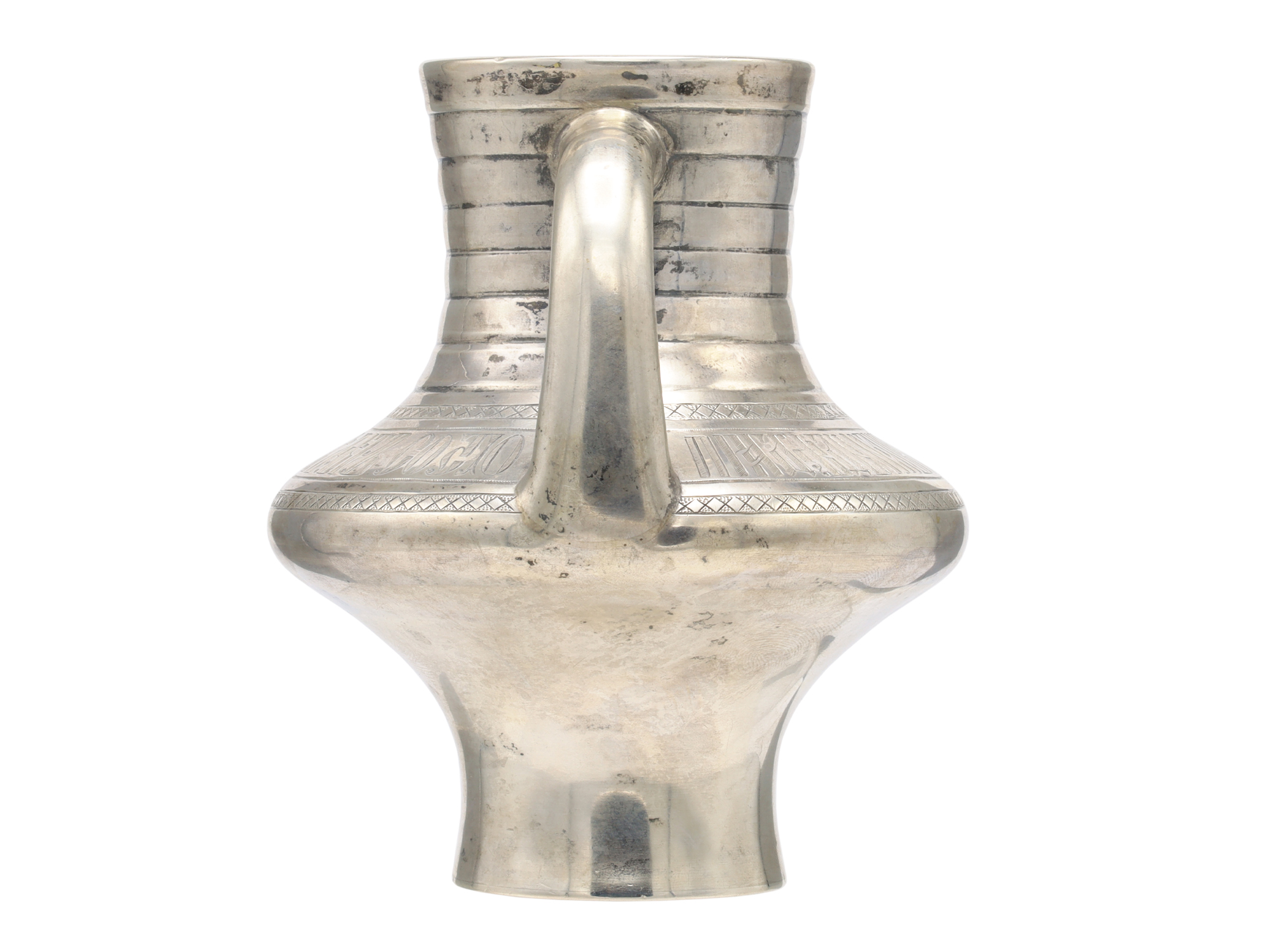 A RUSSIAN REVIVAL SILVER TROMPE L’OEIL KRINKA-FORM MILK JUG, MARKED SAZIKOV, MOSCOW, 1864