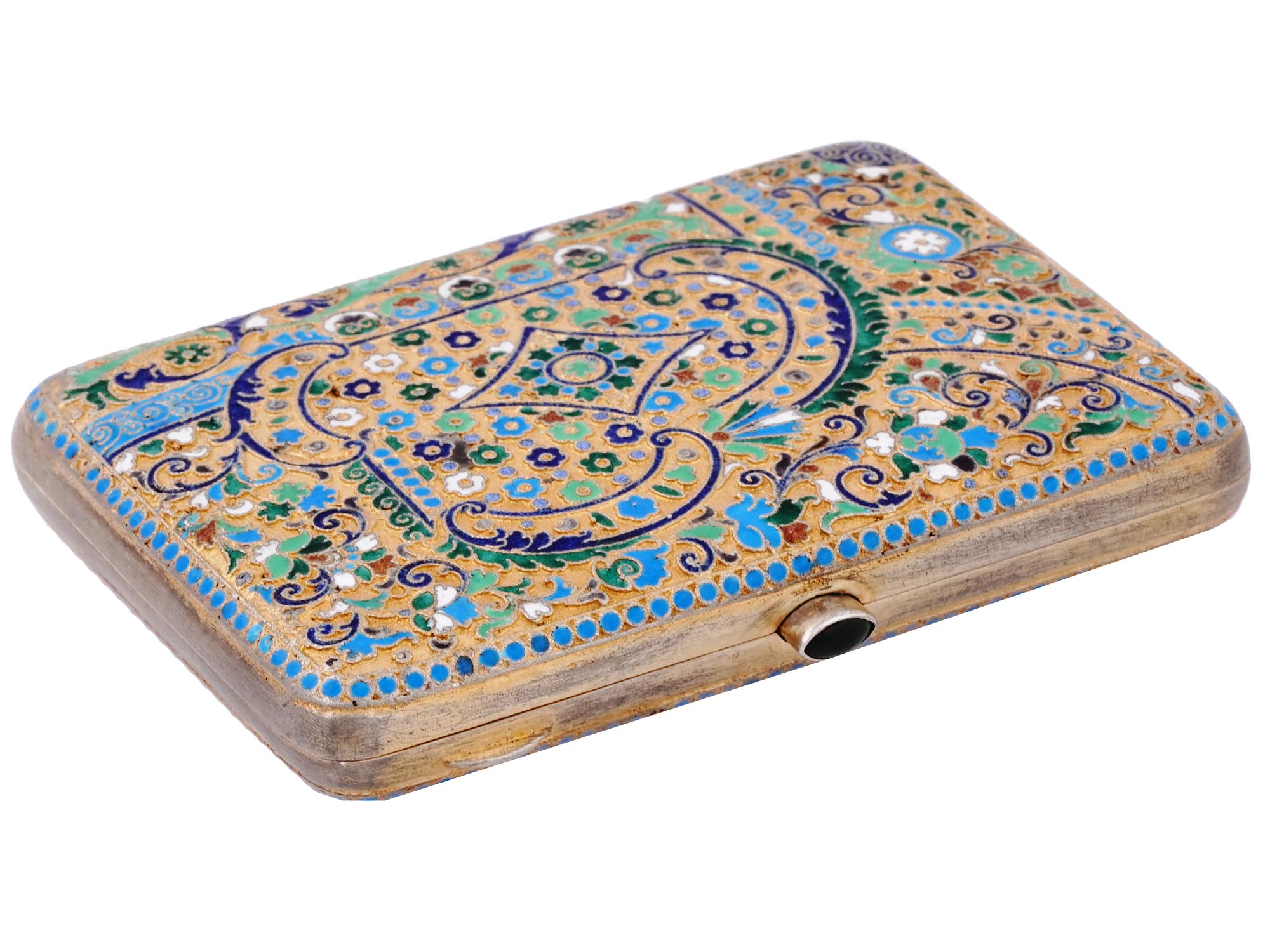 A RUSSIAN SILVER AND ENAMEL CIGARETTE CASE, 1908-17