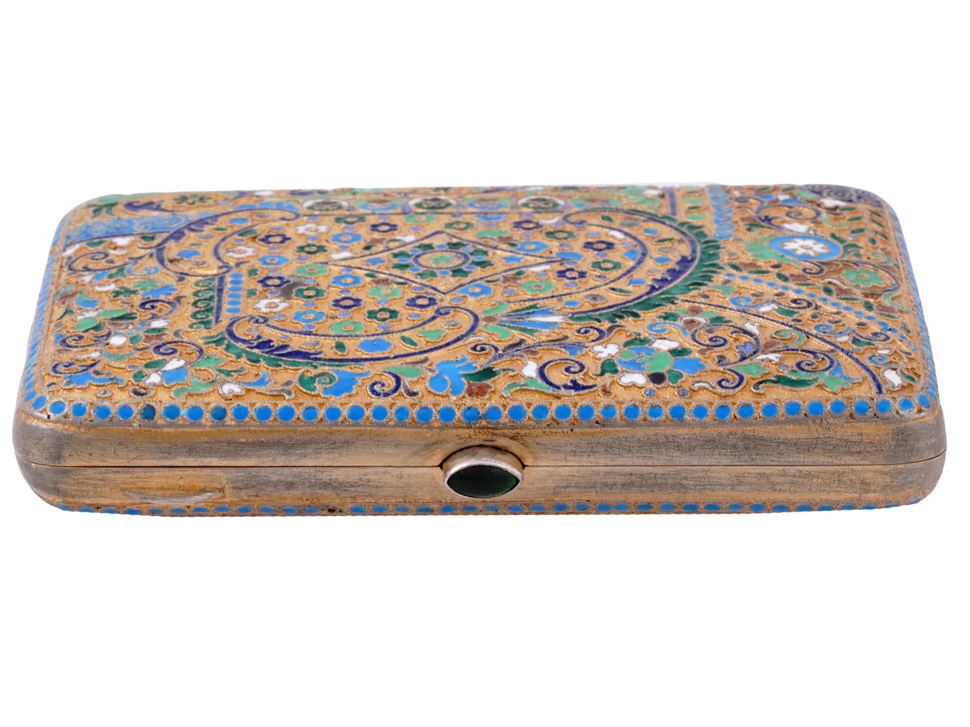 A RUSSIAN SILVER AND ENAMEL CIGARETTE CASE, 1908-17