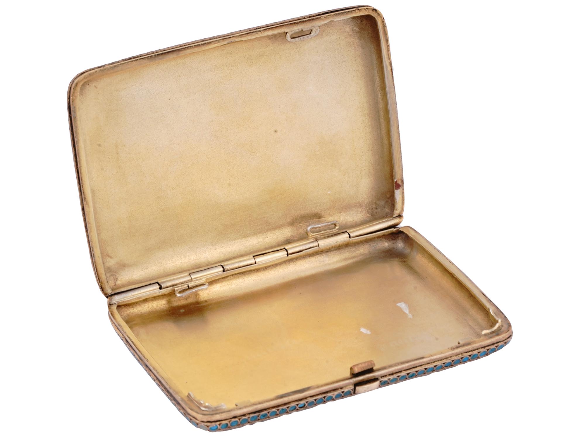 A RUSSIAN GILT-SILVER CLOISONNÉ ENAMEL CIGARETTE CASE, 1899-1908