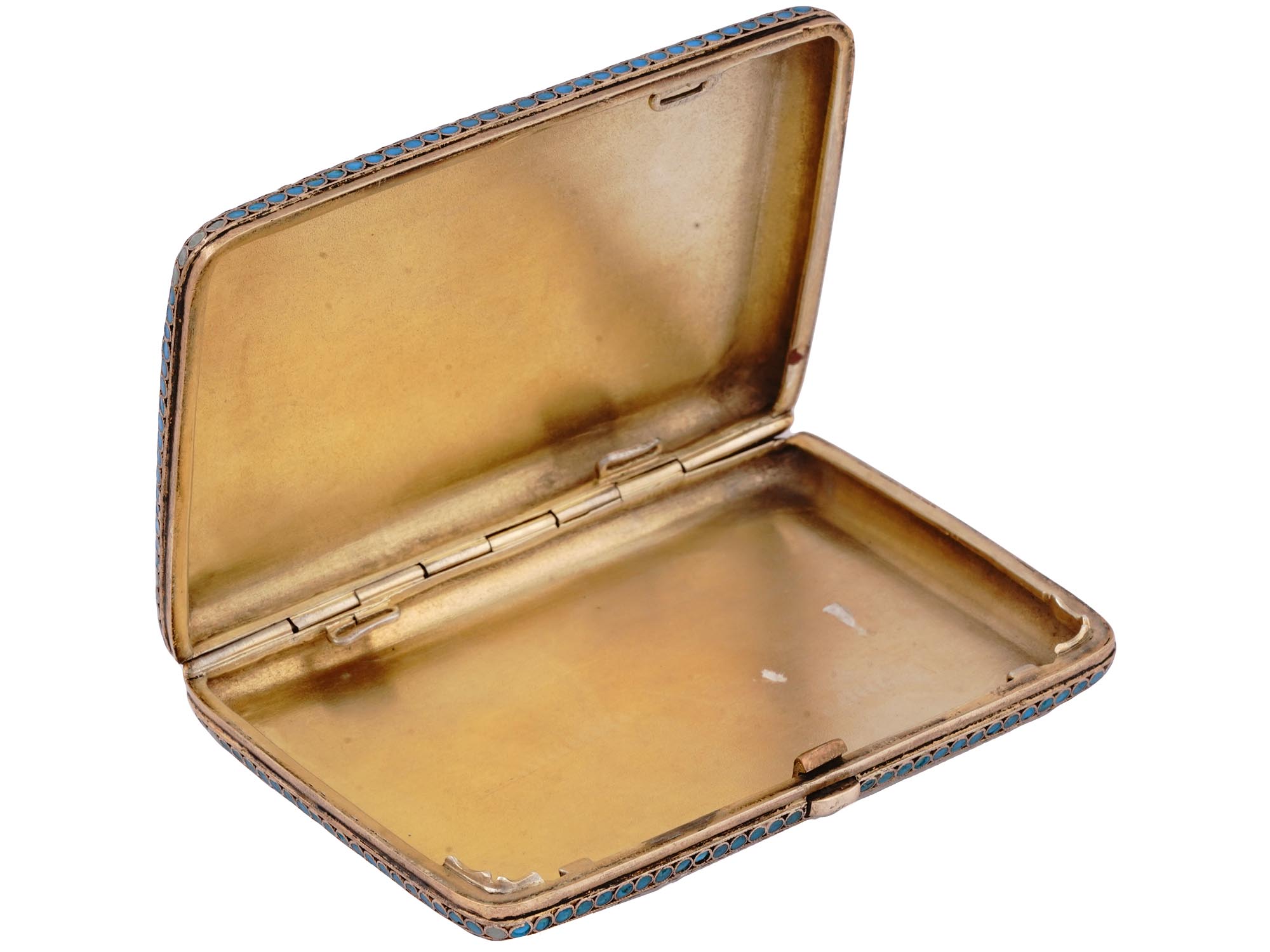 A RUSSIAN GILT-SILVER CLOISONNÉ ENAMEL CIGARETTE CASE, 1899-1908