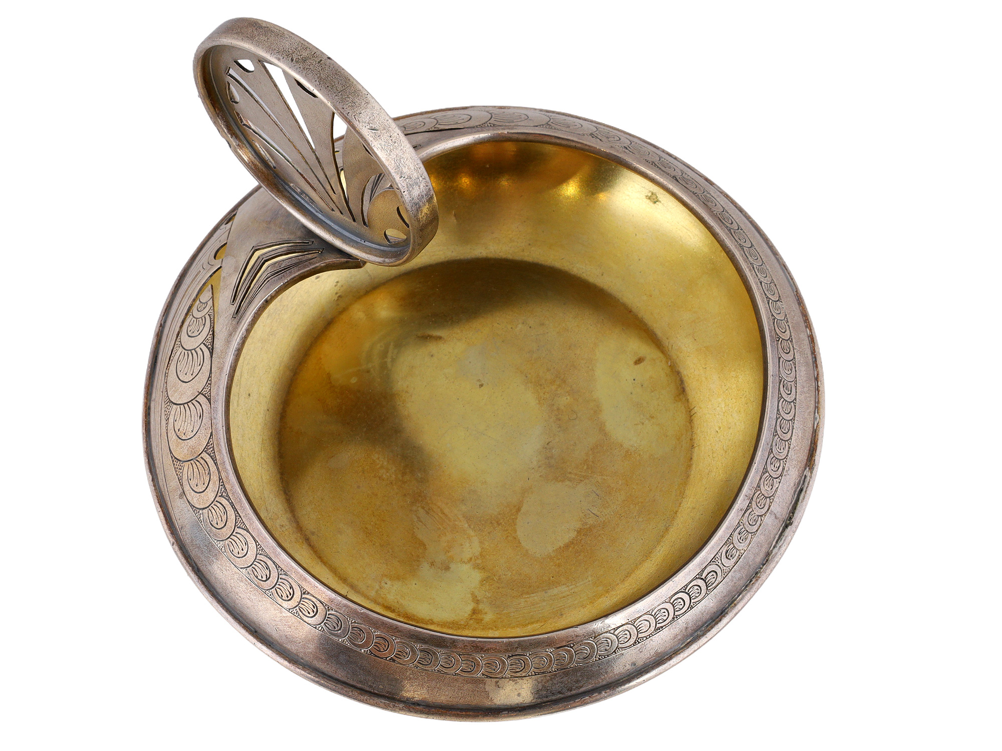 A RUSSIAN ART NOUVEAU GILT-SILVER KOVSH BY BOLIN 1899-1908