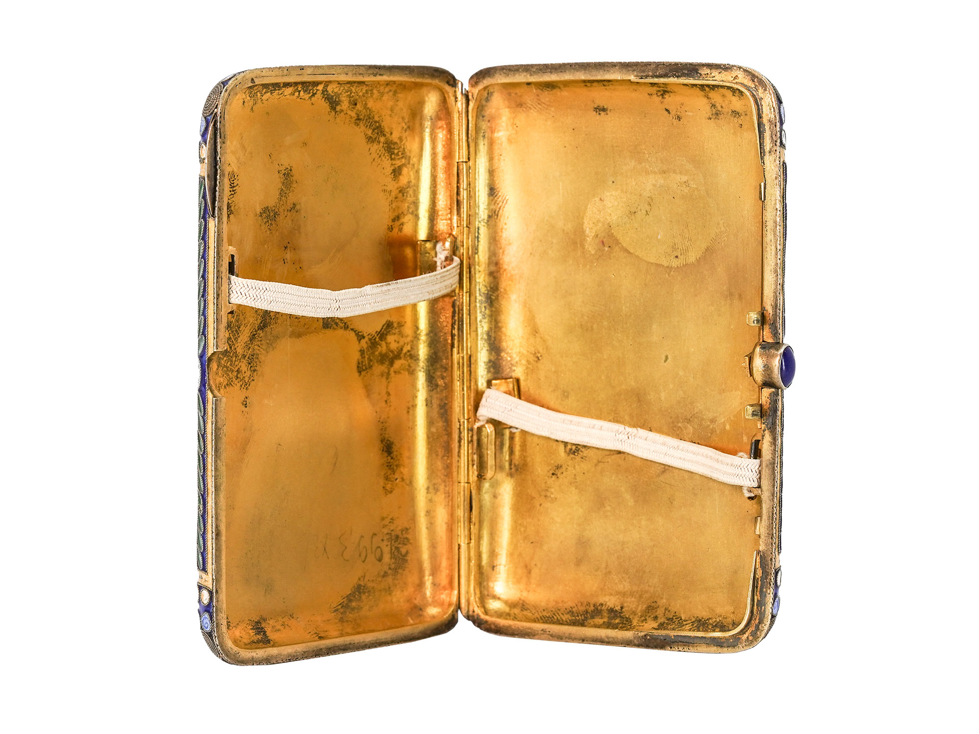 A RUSSIAN SILVER CLOISONNE ENAMEL CIGARETTE CASE, 1908-1917