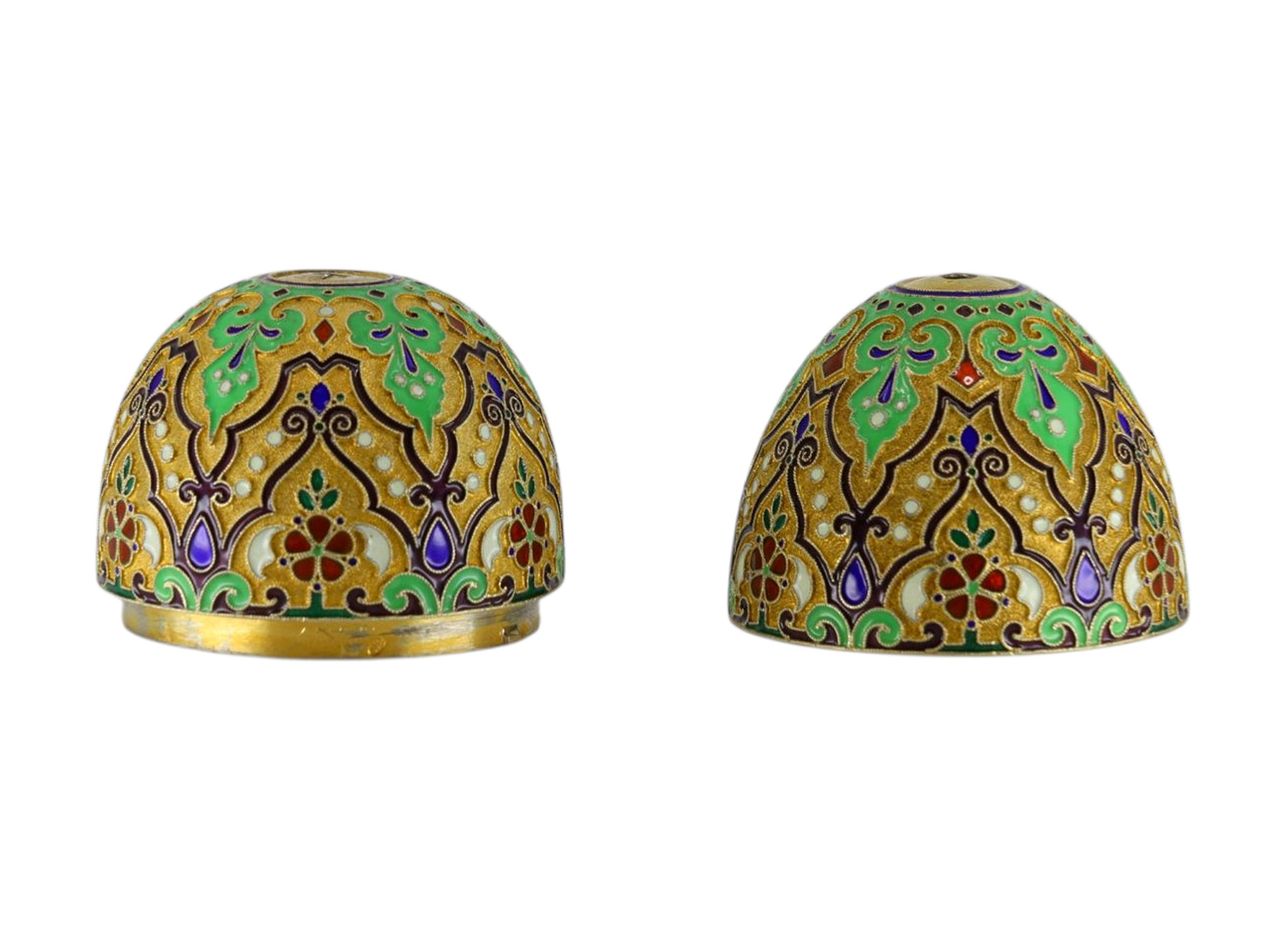 A RUSSIAN SILVER-GILT AND CLOISONNE ENAMEL EGG, 1908-17