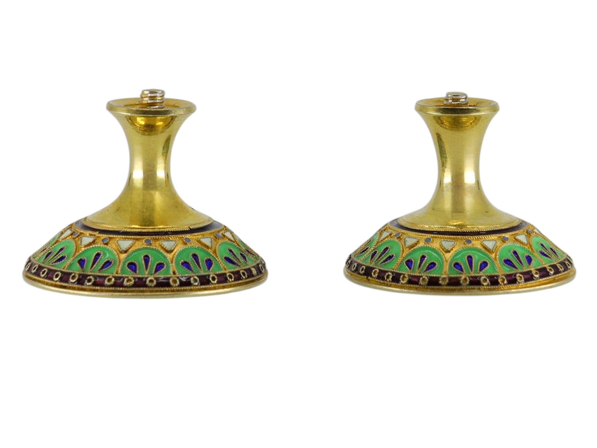 A RUSSIAN SILVER-GILT AND CLOISONNE ENAMEL EGG, 1908-17