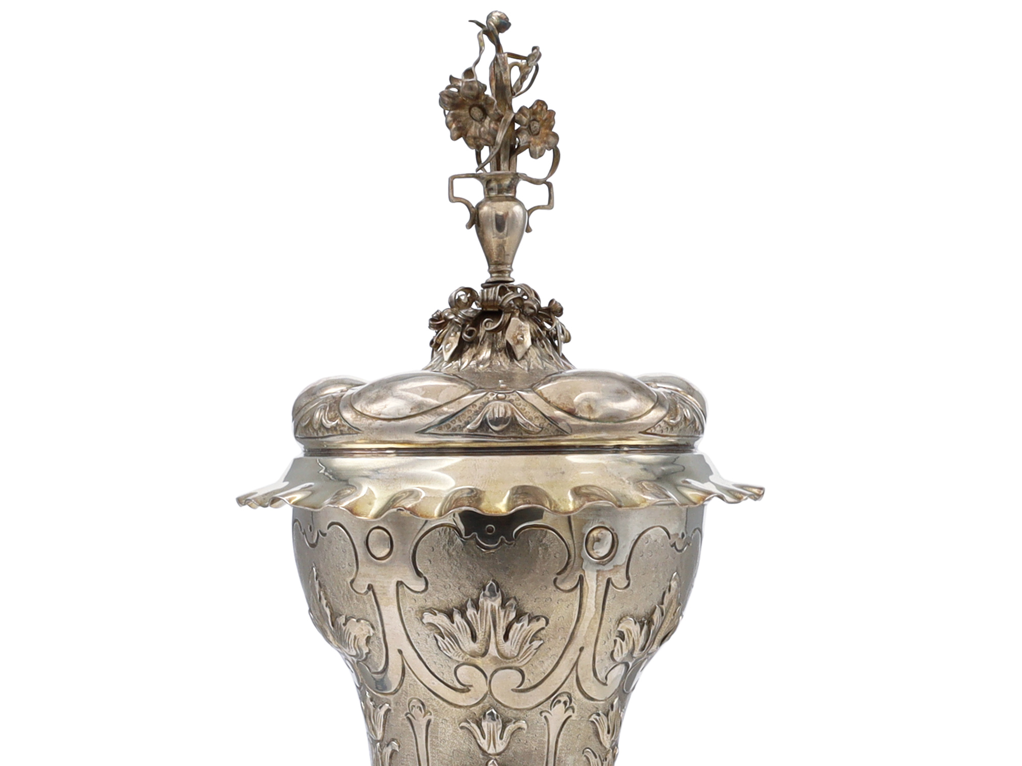 A RUSSIAN GILT-SILVER LIDDED GOBLET, 1788