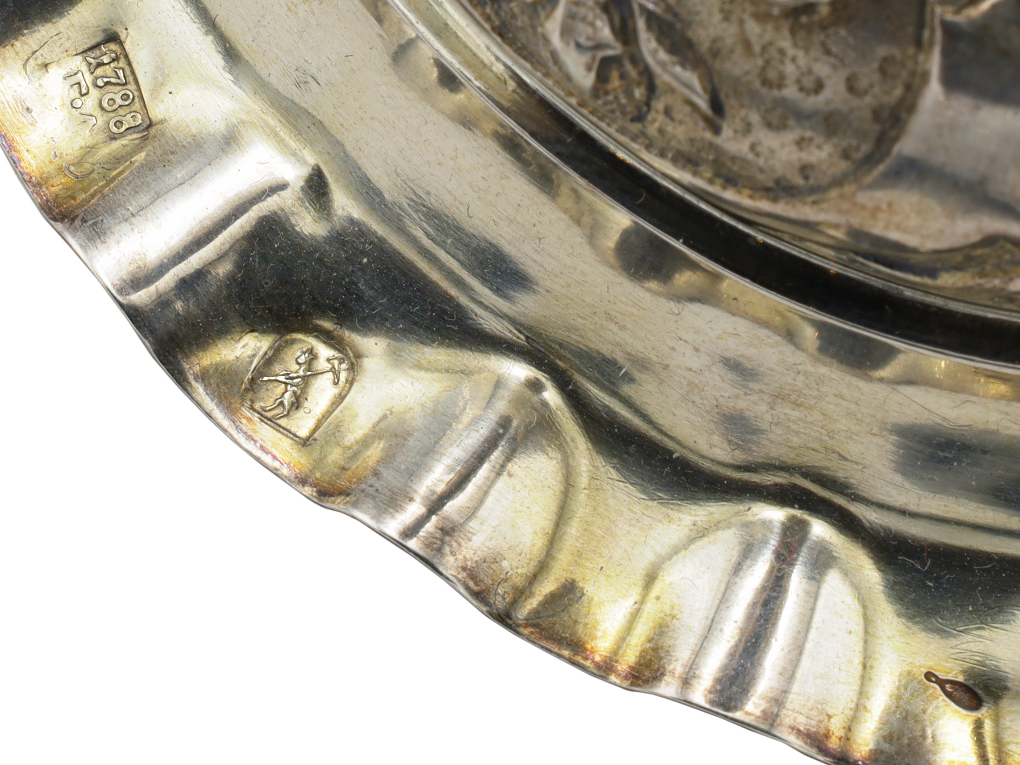A RUSSIAN GILT-SILVER LIDDED GOBLET, 1788
