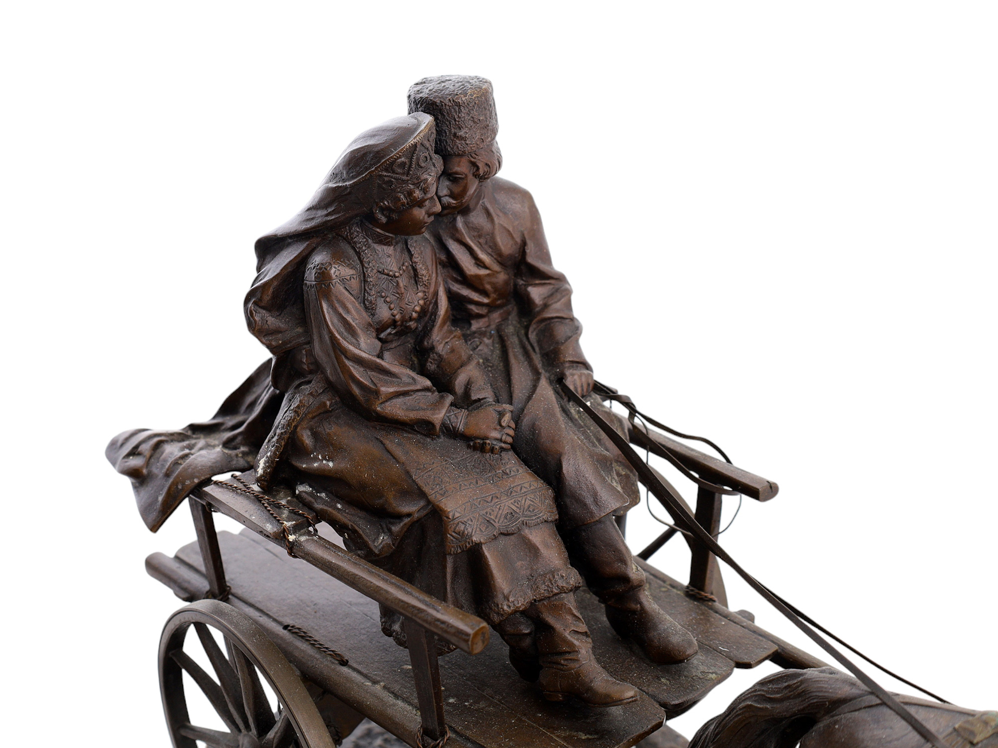 A RUSSIAN BRONZE GROUPING, A. M. WOLF, 19TH CENTURY