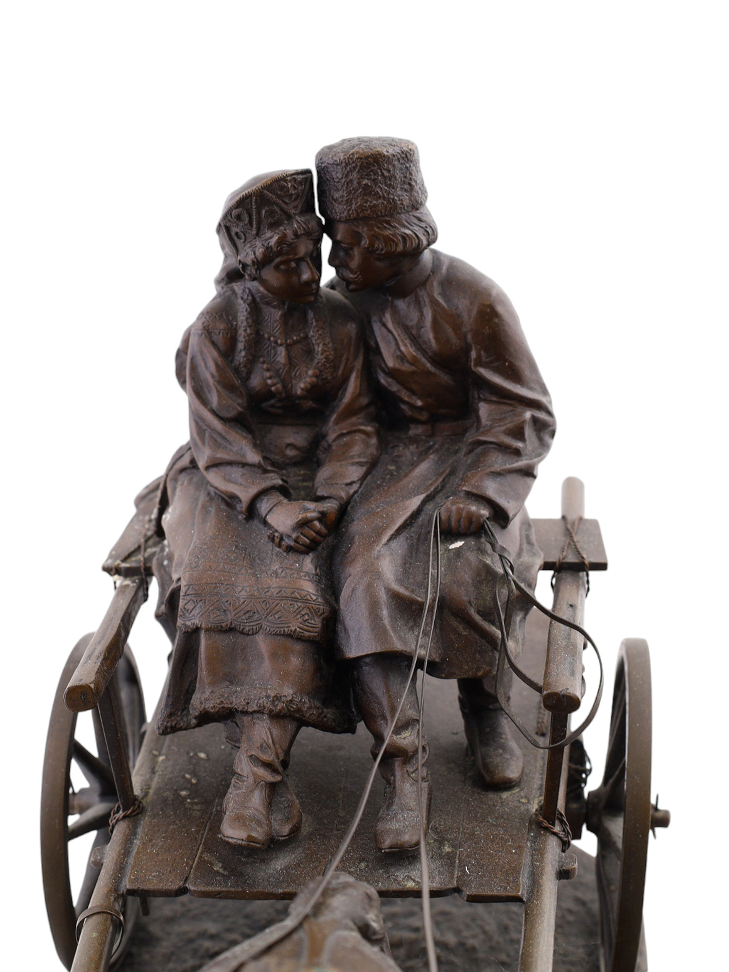 A RUSSIAN BRONZE GROUPING, A. M. WOLF, 19TH CENTURY