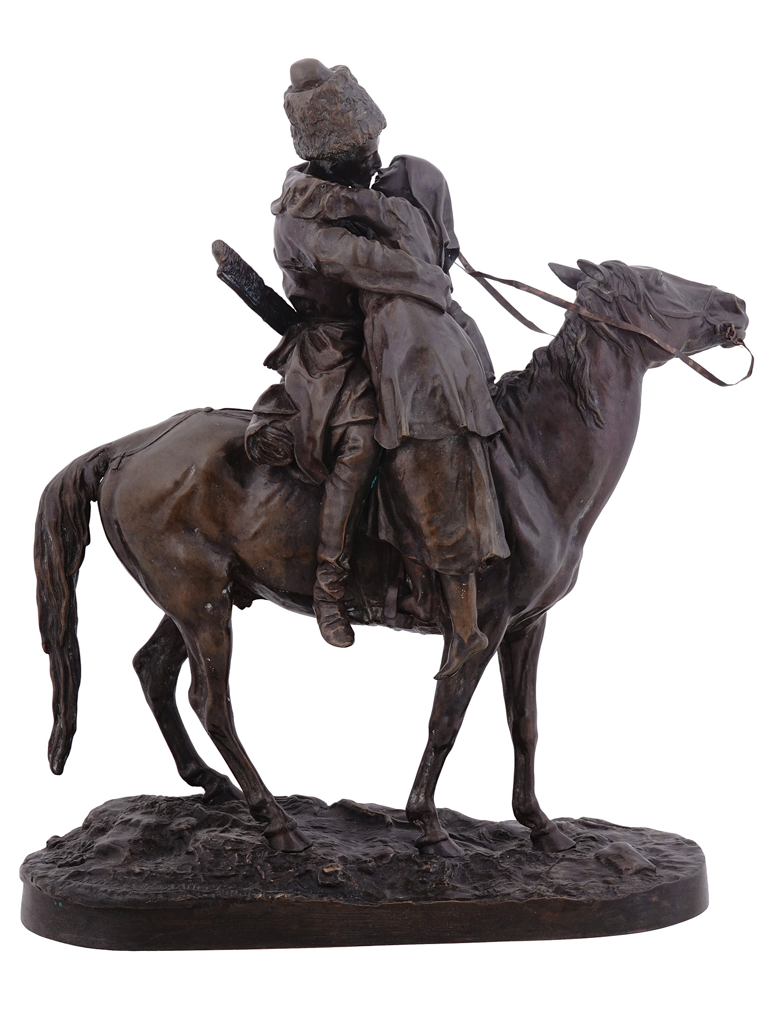 A RUSSIAN BRONZE GROUP, E. LANCERAY, 19TH CENTURY