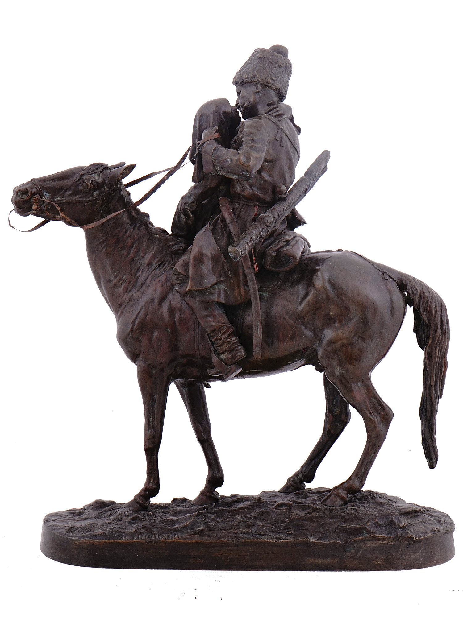 A RUSSIAN BRONZE GROUP, E. LANCERAY, 19TH CENTURY