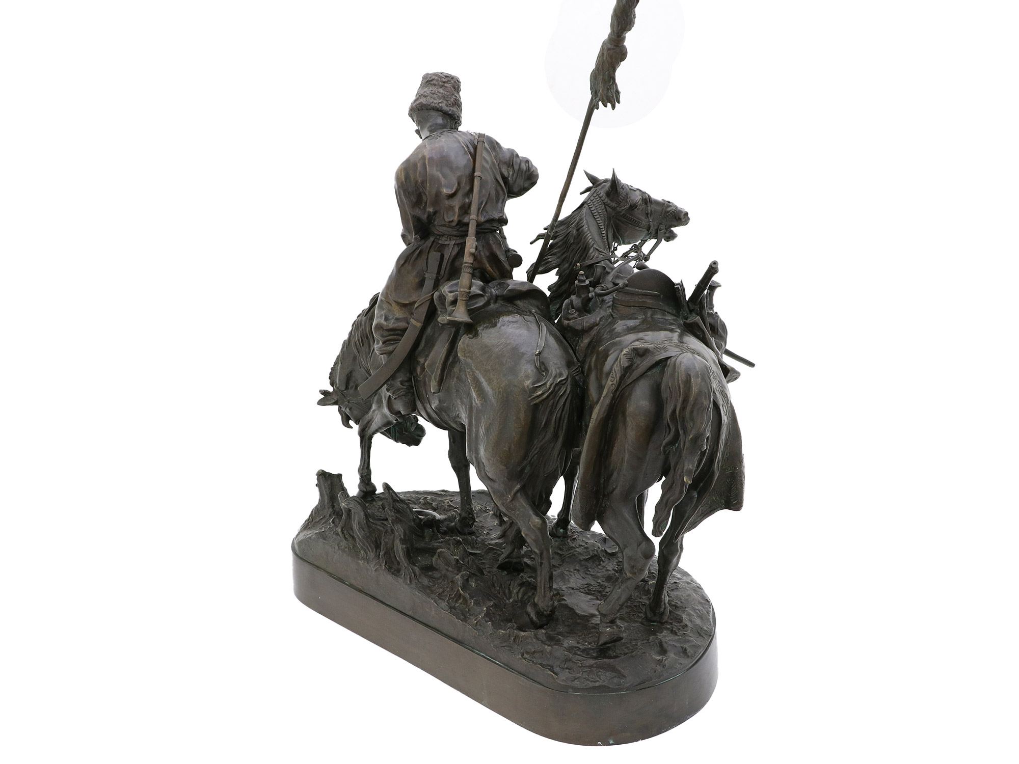 A RUSSIAN BRONZE GROUP, E. LANCERAY, 19TH CENTURY