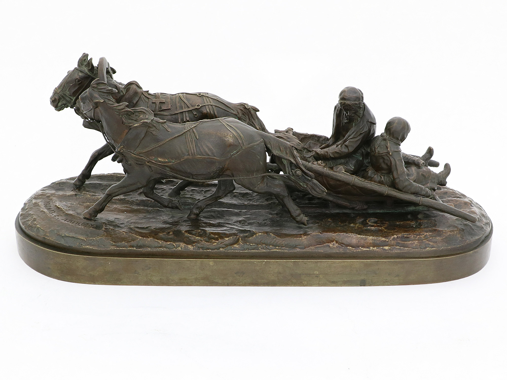 A RUSSIAN BRONZE GROUP, E. LANCERAY, 19TH CENTURY