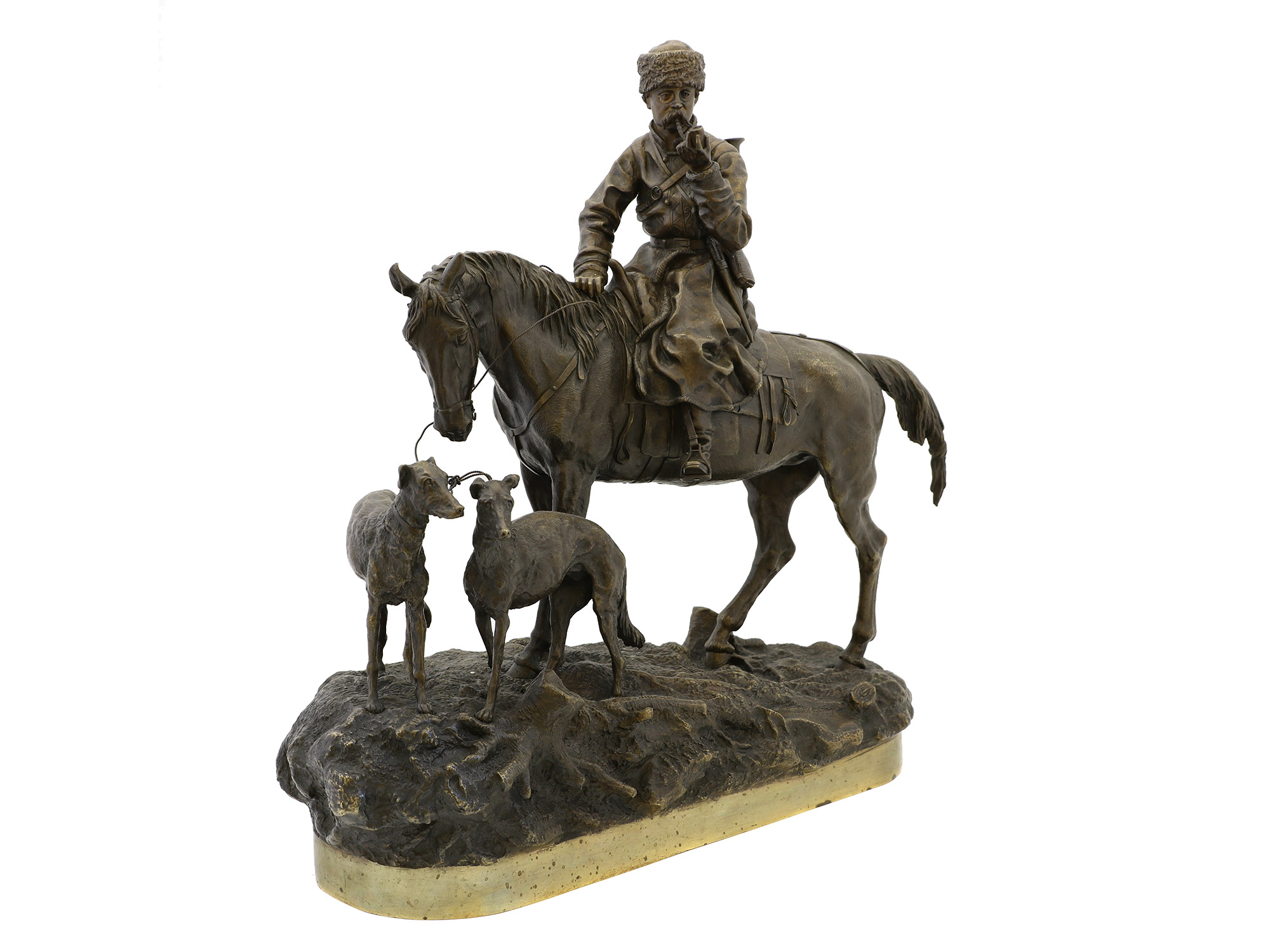 A RUSSIAN BRONZE GROUP BY GRACHEV, 1877