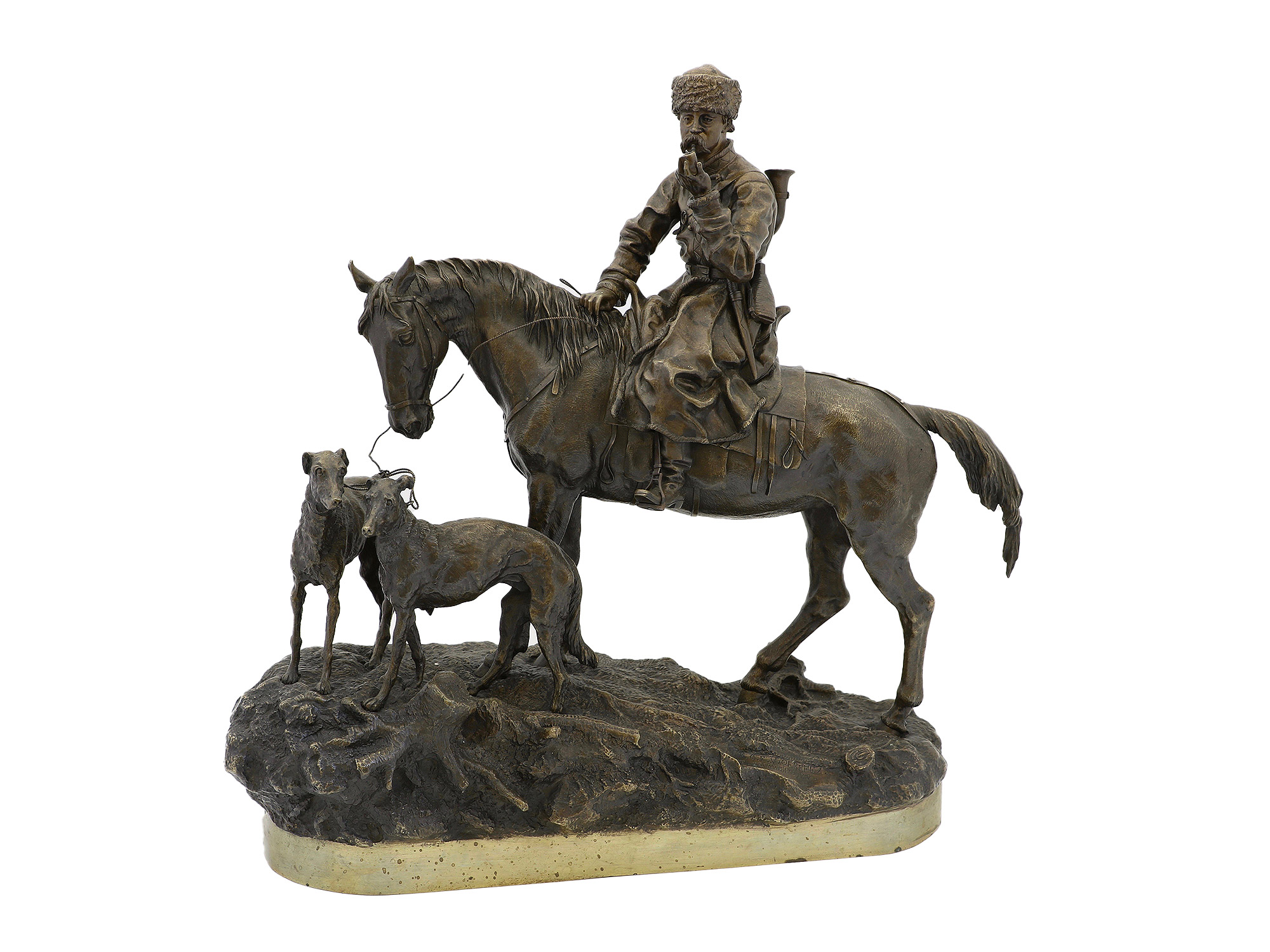 A RUSSIAN BRONZE GROUP BY GRACHEV, 1877
