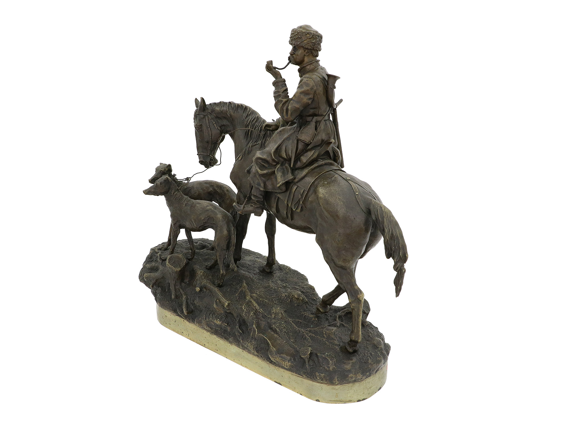 A RUSSIAN BRONZE GROUP BY GRACHEV, 1877