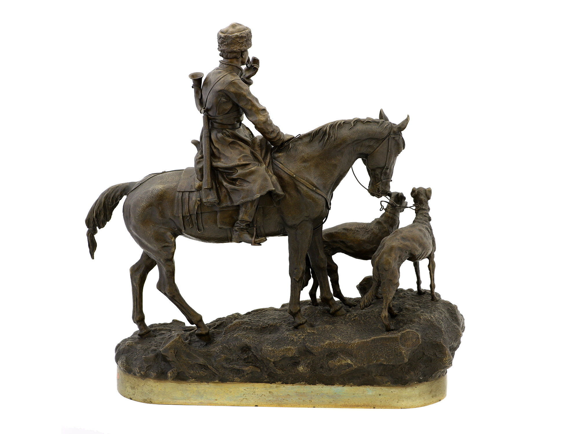 A RUSSIAN BRONZE GROUP BY GRACHEV, 1877