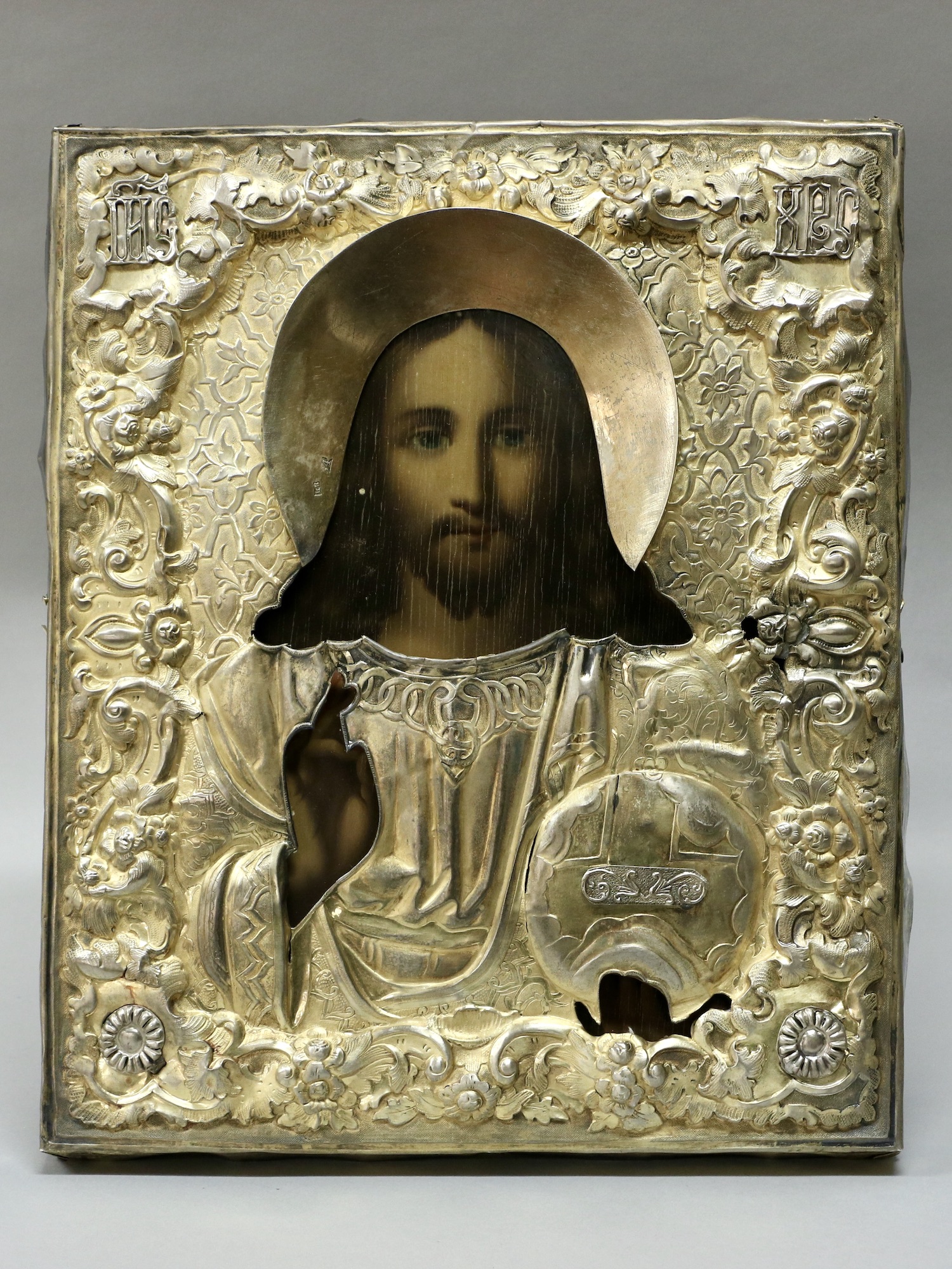 A RUSSIAN ORTHODOX ICON OF CHRIST PANTHACRATOR, 1860