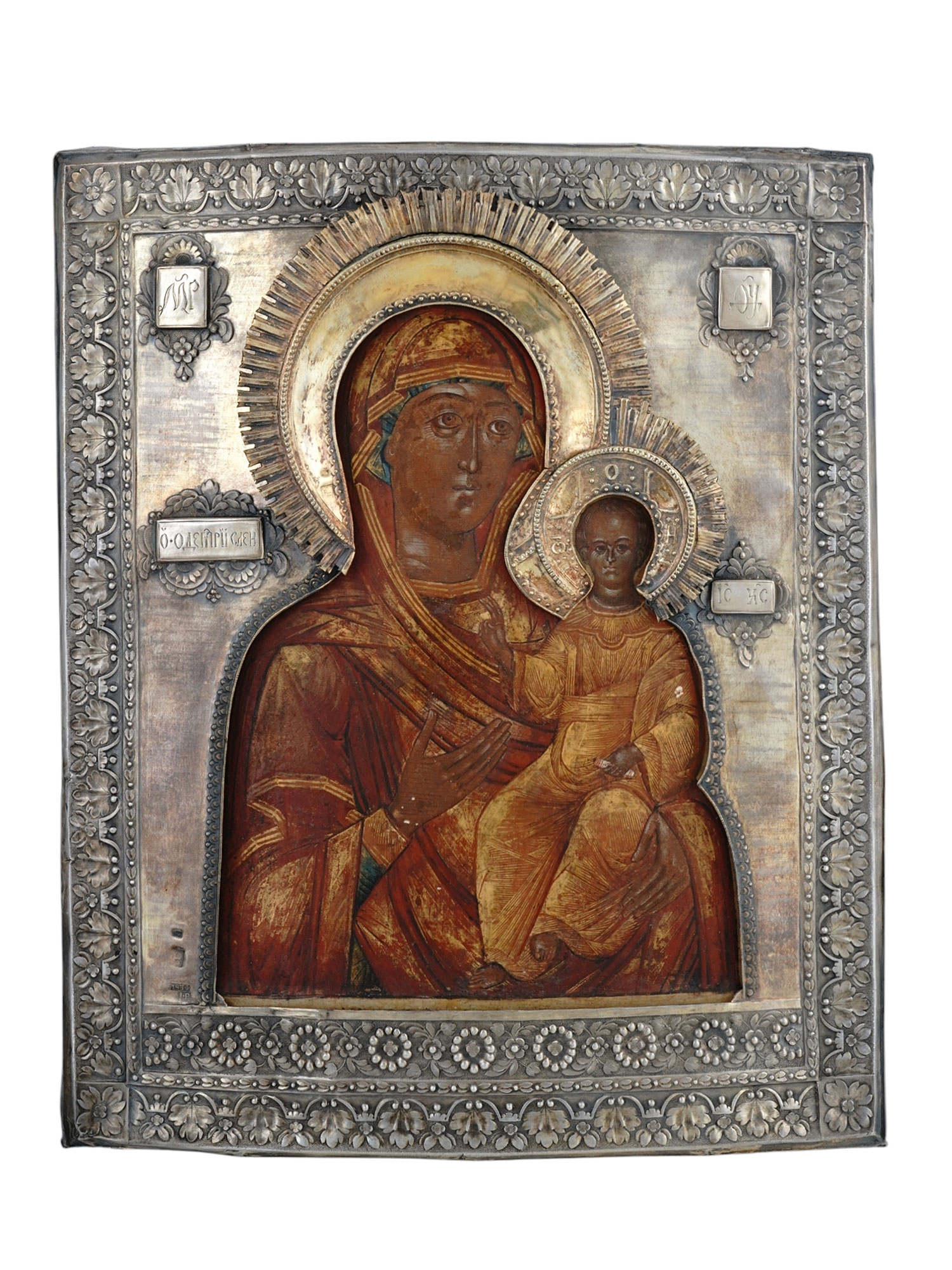 A RUSSIAN ICON, PARCEL-GILT SILVER RIZA, YAROSLAVL, 1834