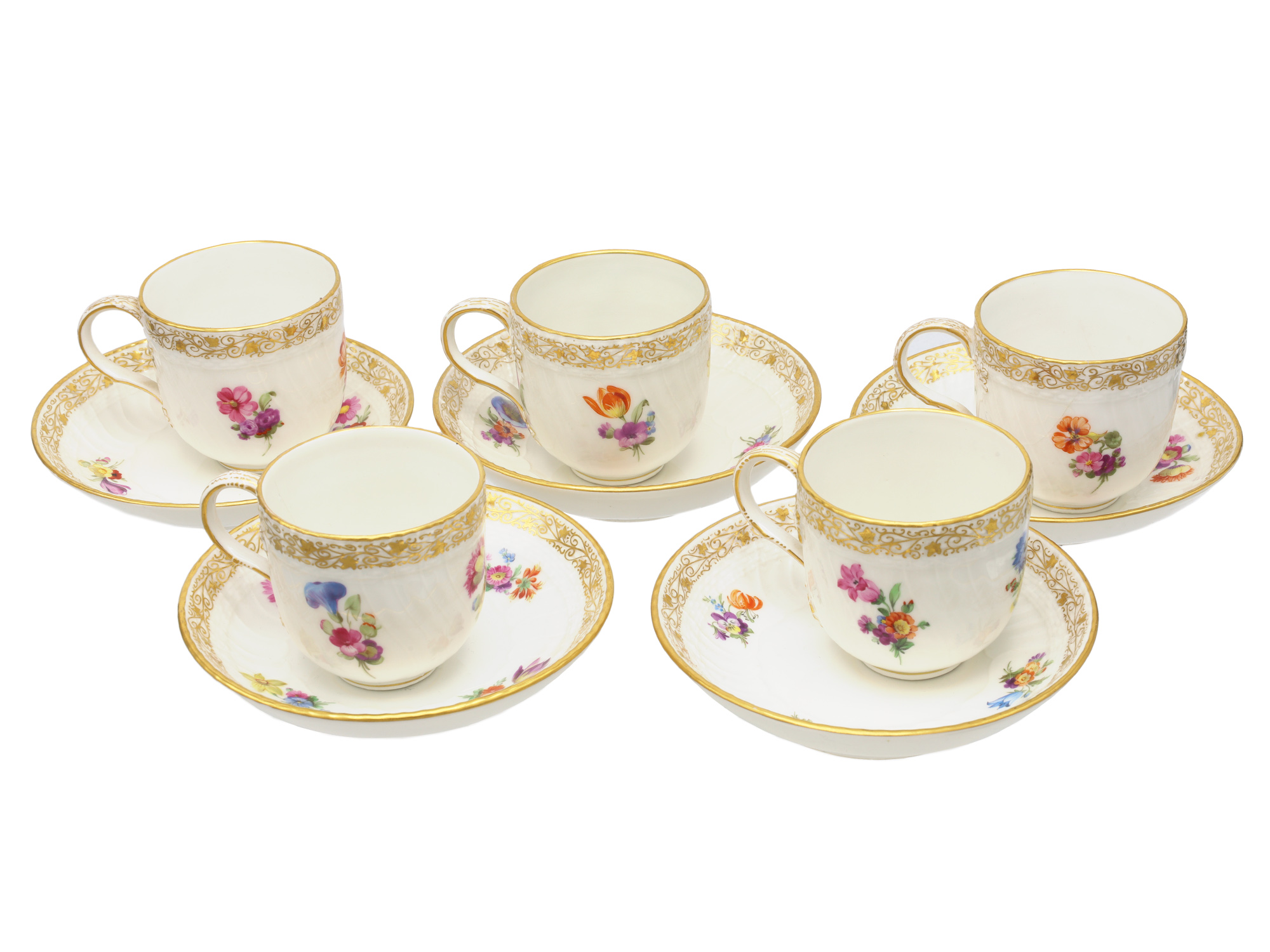 A KPM BERLIN HAND-PAINTED PORCELAIN COFFEE SERVICE