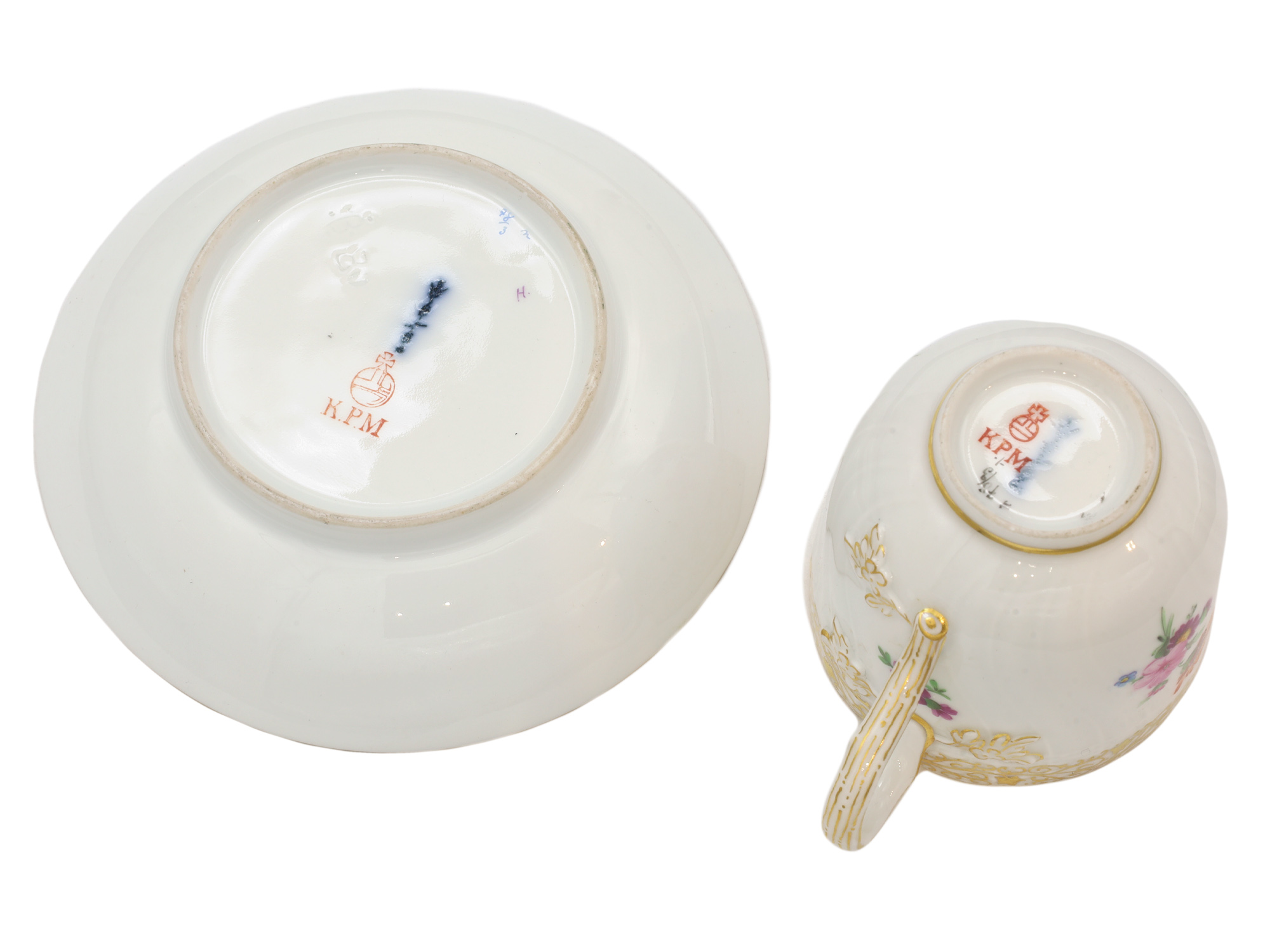 A KPM BERLIN HAND-PAINTED PORCELAIN COFFEE SERVICE
