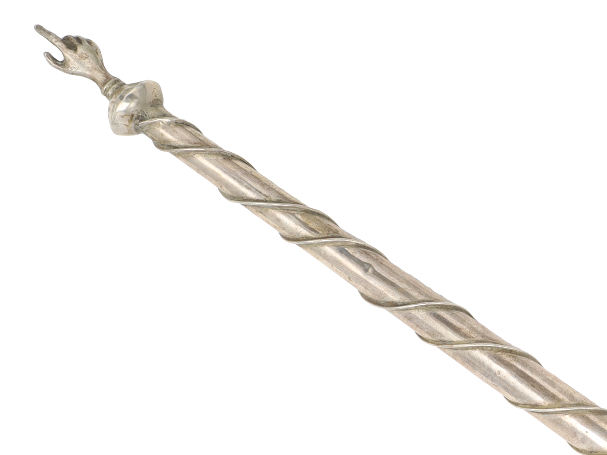 A RUSSIAN SILVER AND GEM-SET TORAH POINTER (YAD), BEARING MOSCOW 1873 MARKS
