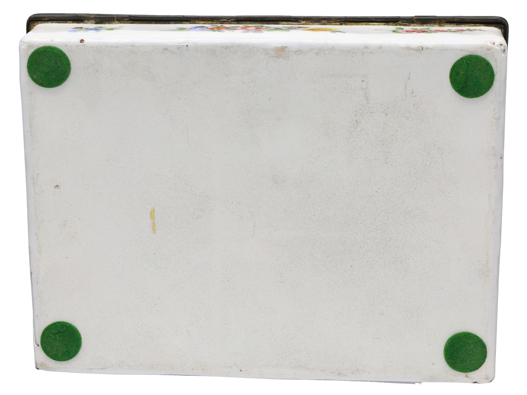 AN ENGLISH ENAMEL ON COPPER PLAYING-CARD BOX, 18TH CENTURY