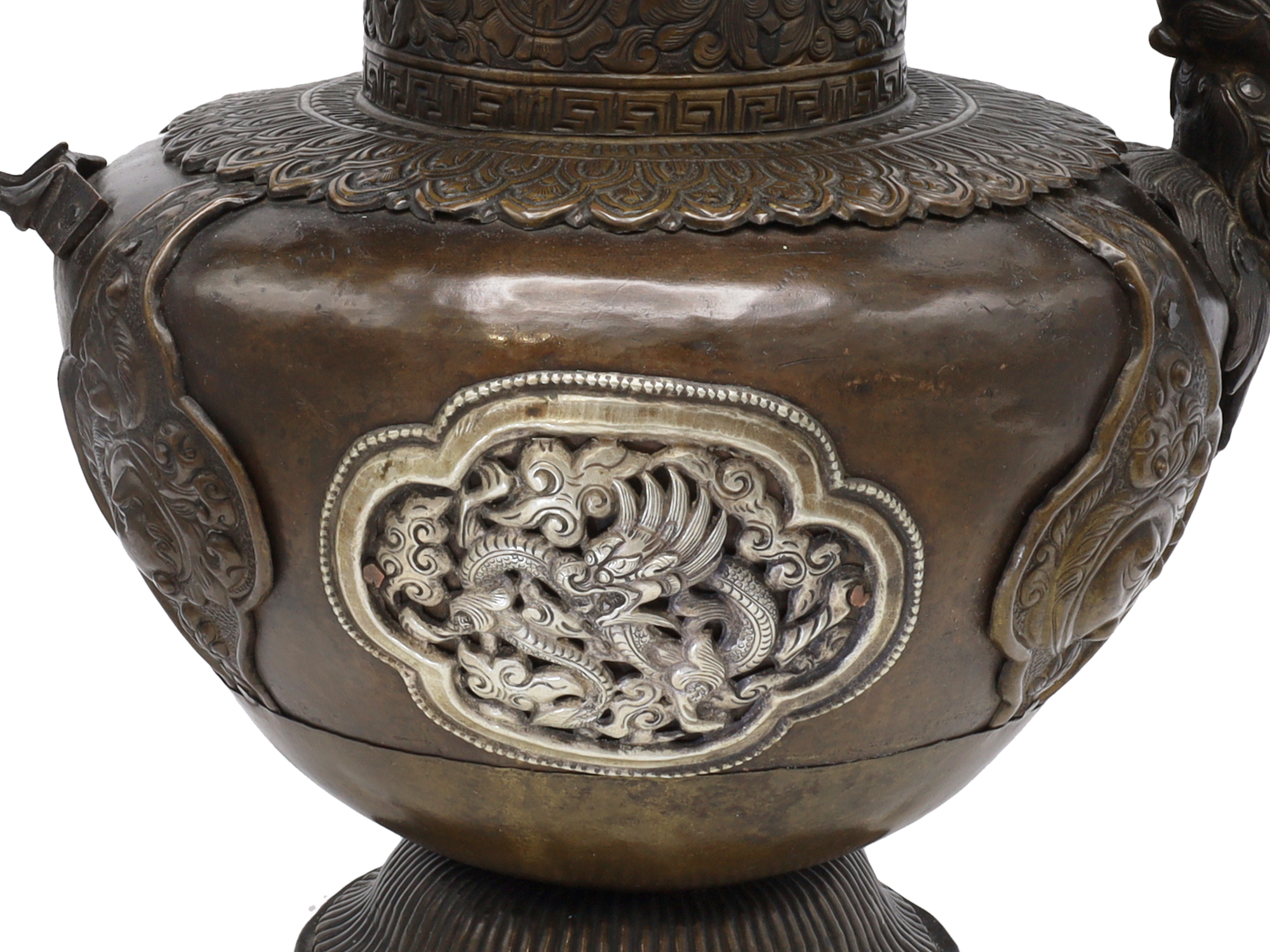 A LARGE COPPER RITUAL TEAPOT, TSHA-GOG, TIBET, 19TH CENTURY