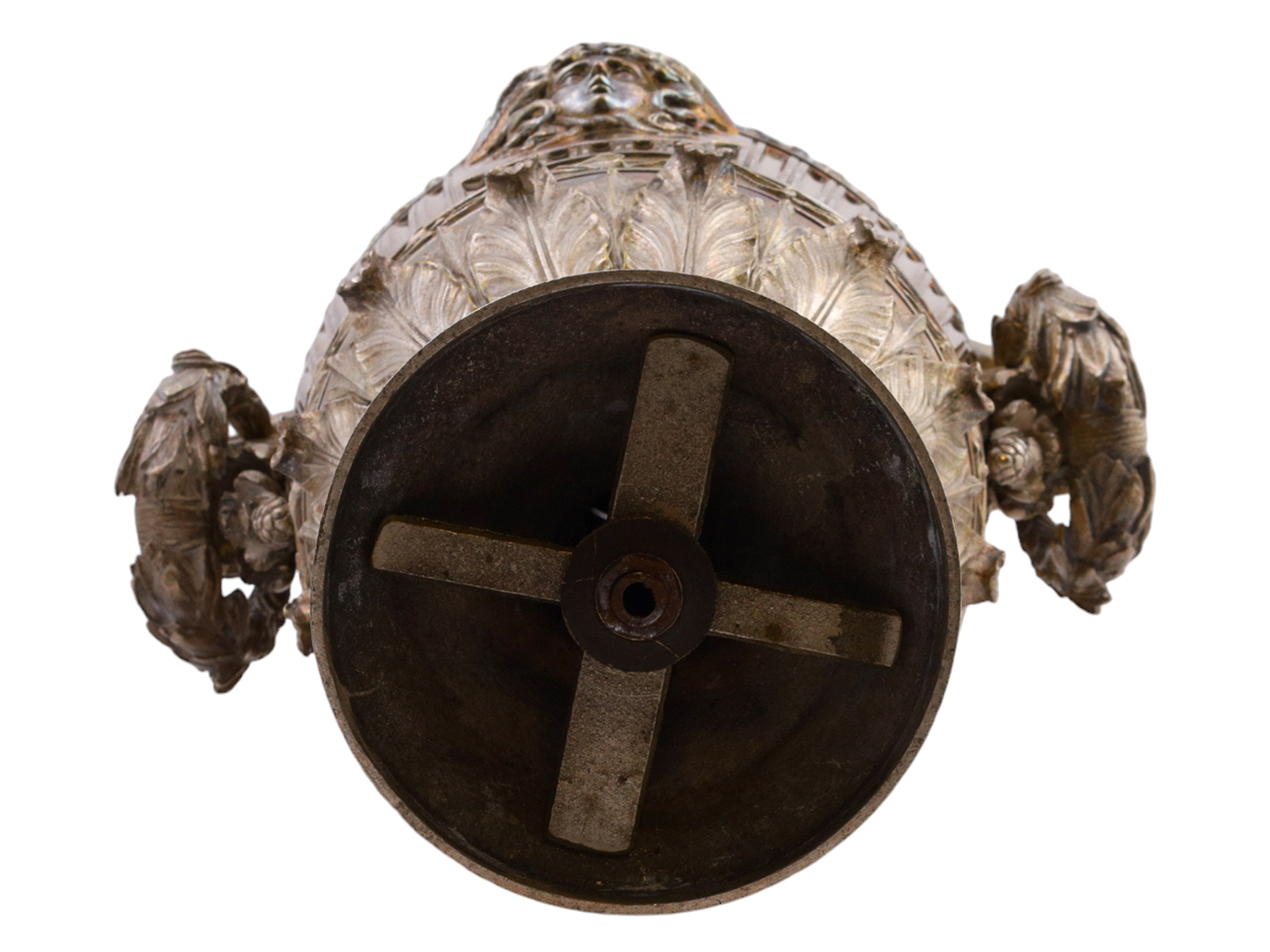 A LARGE NEOCLASSICAL SILVERED-BRONZE VASE, 19TH CENTURY