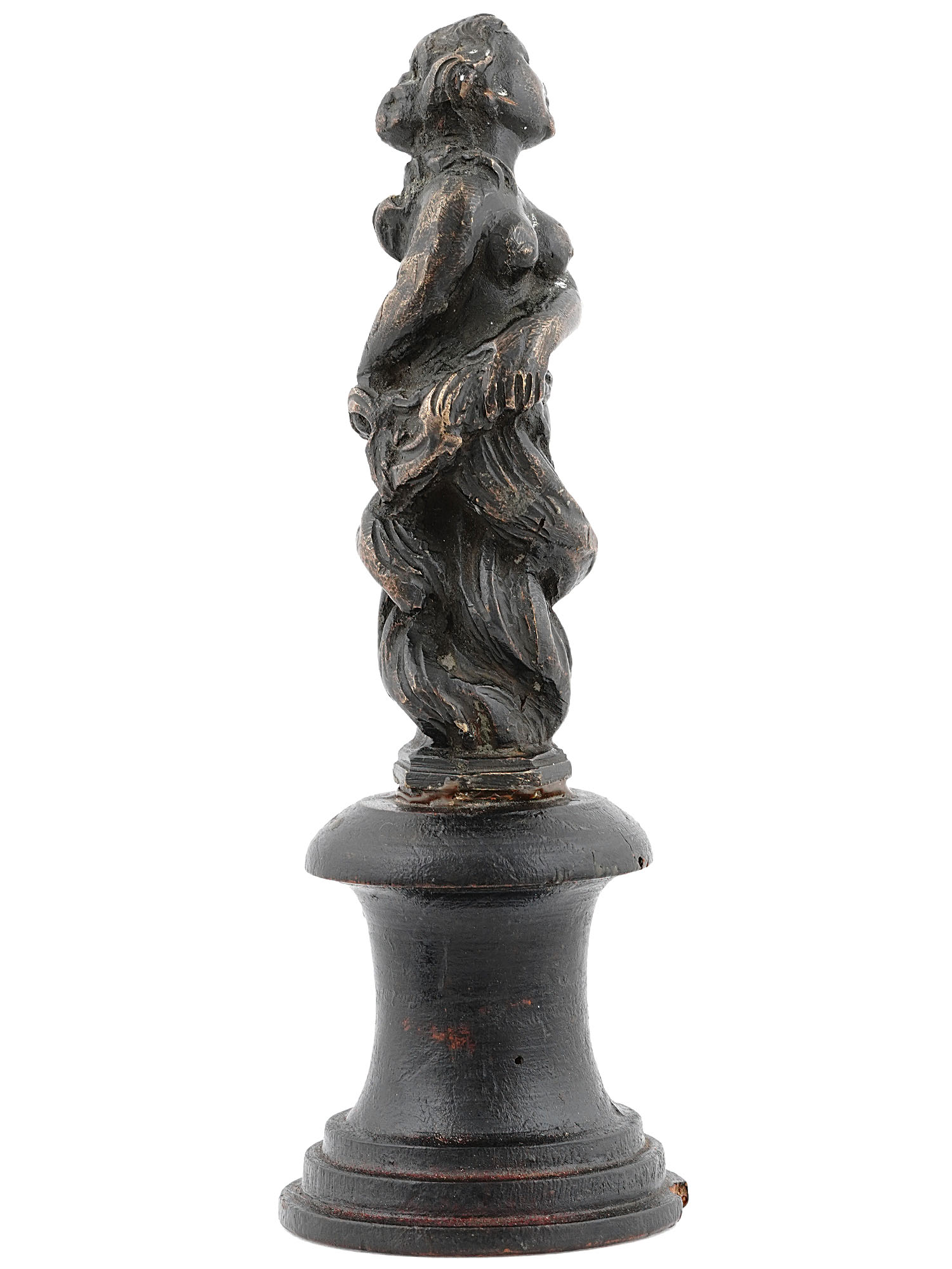 AN ITALIAN 19TH C. MERMAID OR NYMPH BRONZE FIGURINE