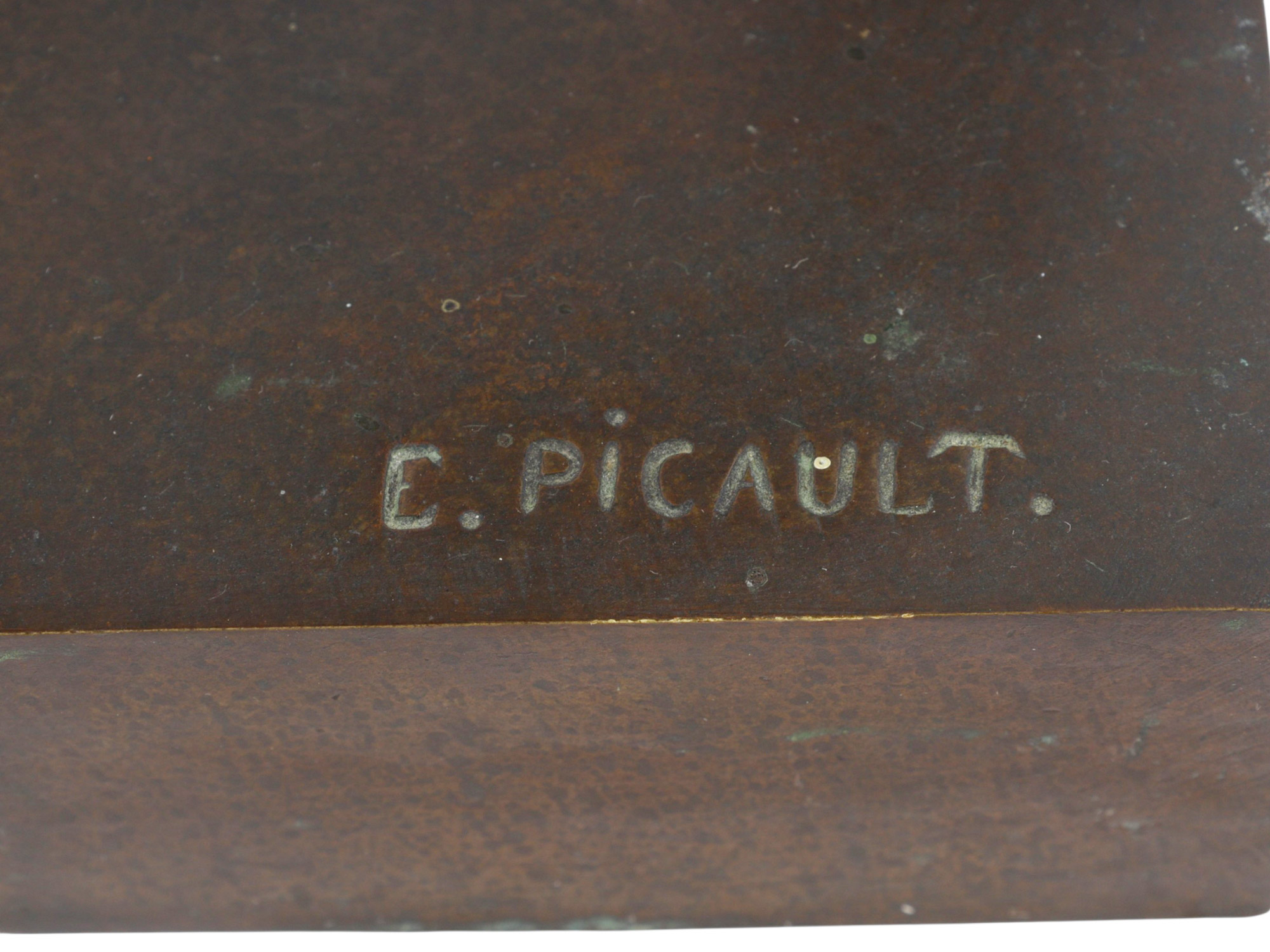 AN EARLY 20TH C LE DEVOIR BRONZE SCULPTURE AFTER EMILE PICAULT